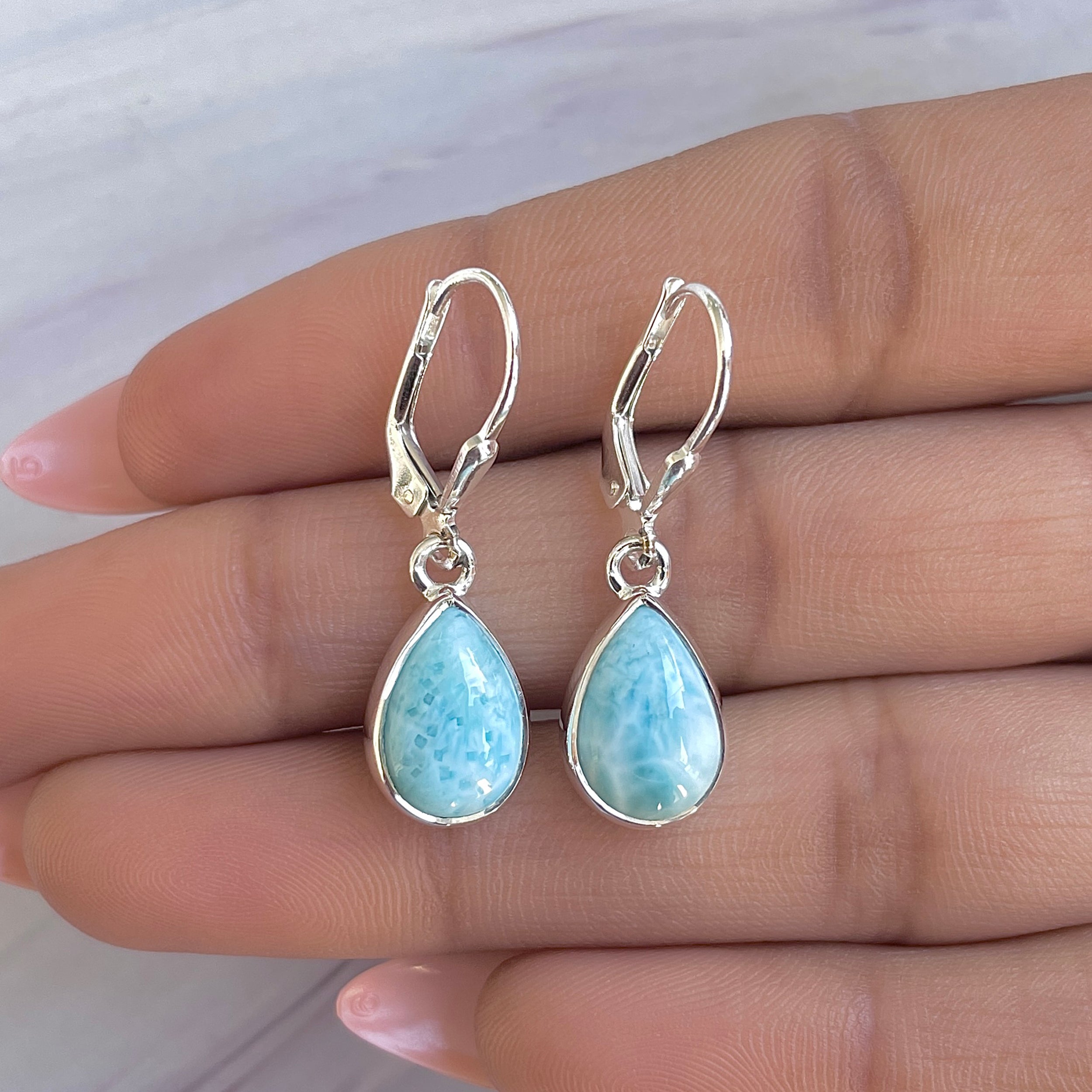 Larimar Earring-(LAR-E-3511.)
