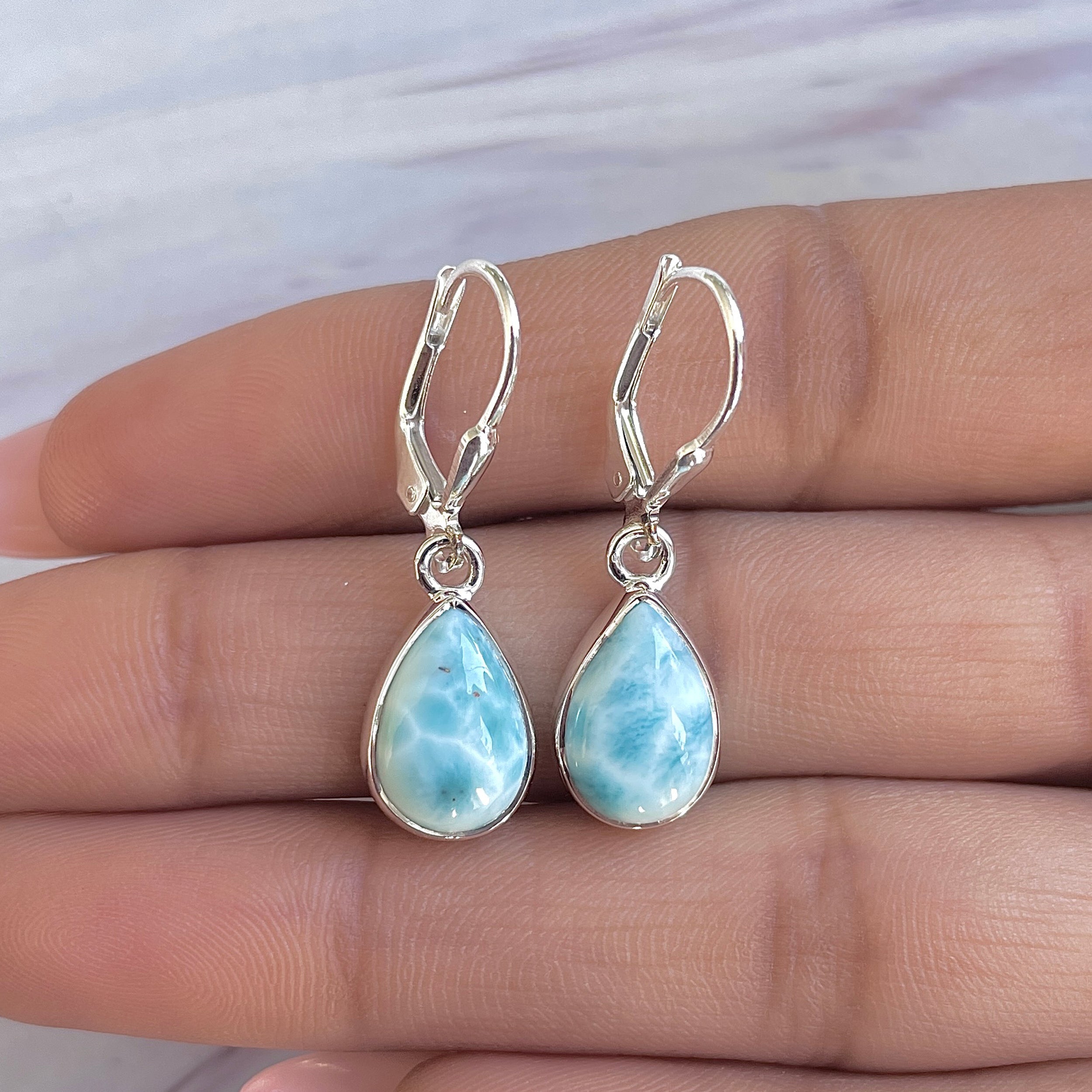 Larimar Earring-(LAR-E-3512.)