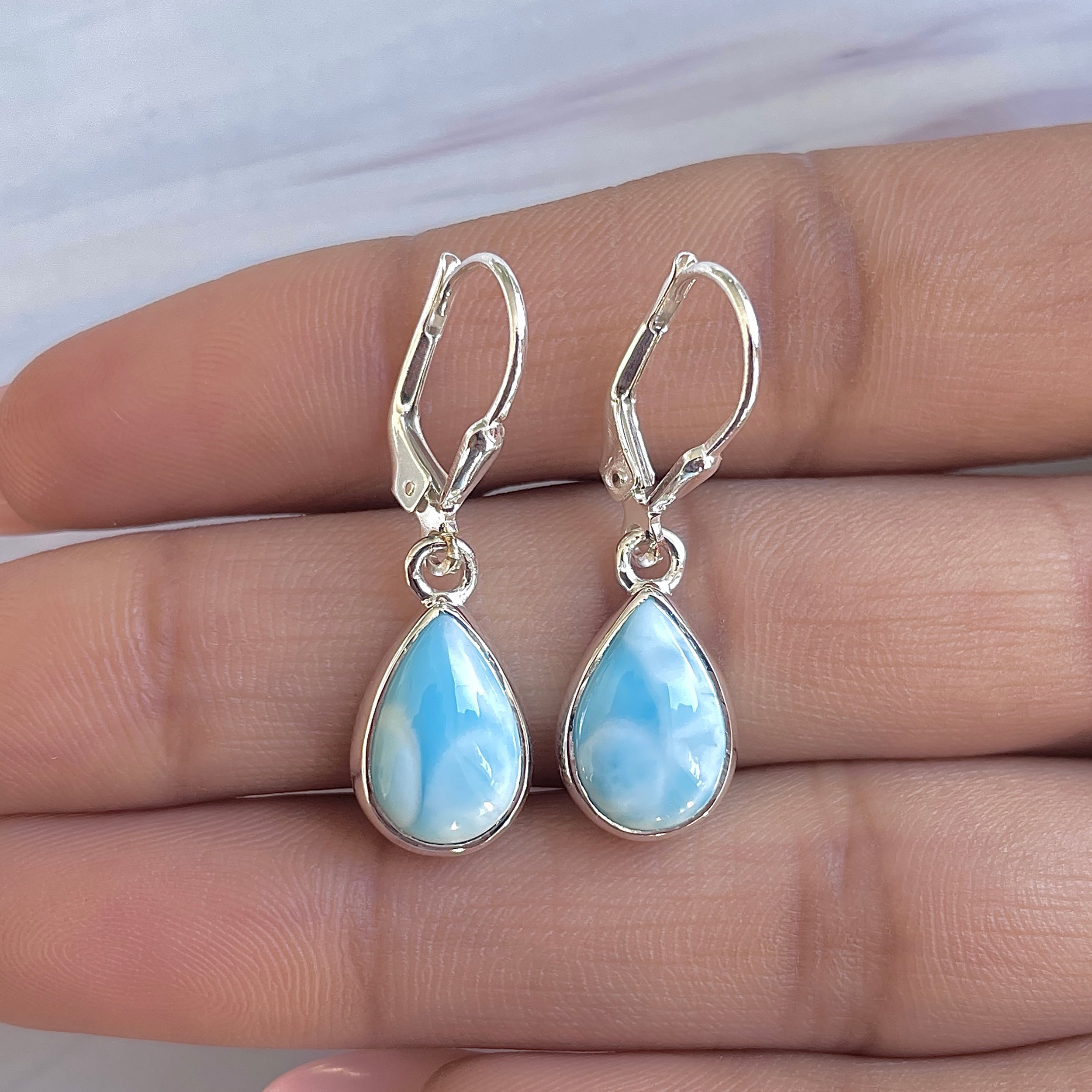 Larimar Earring-(LAR-E-3513.)