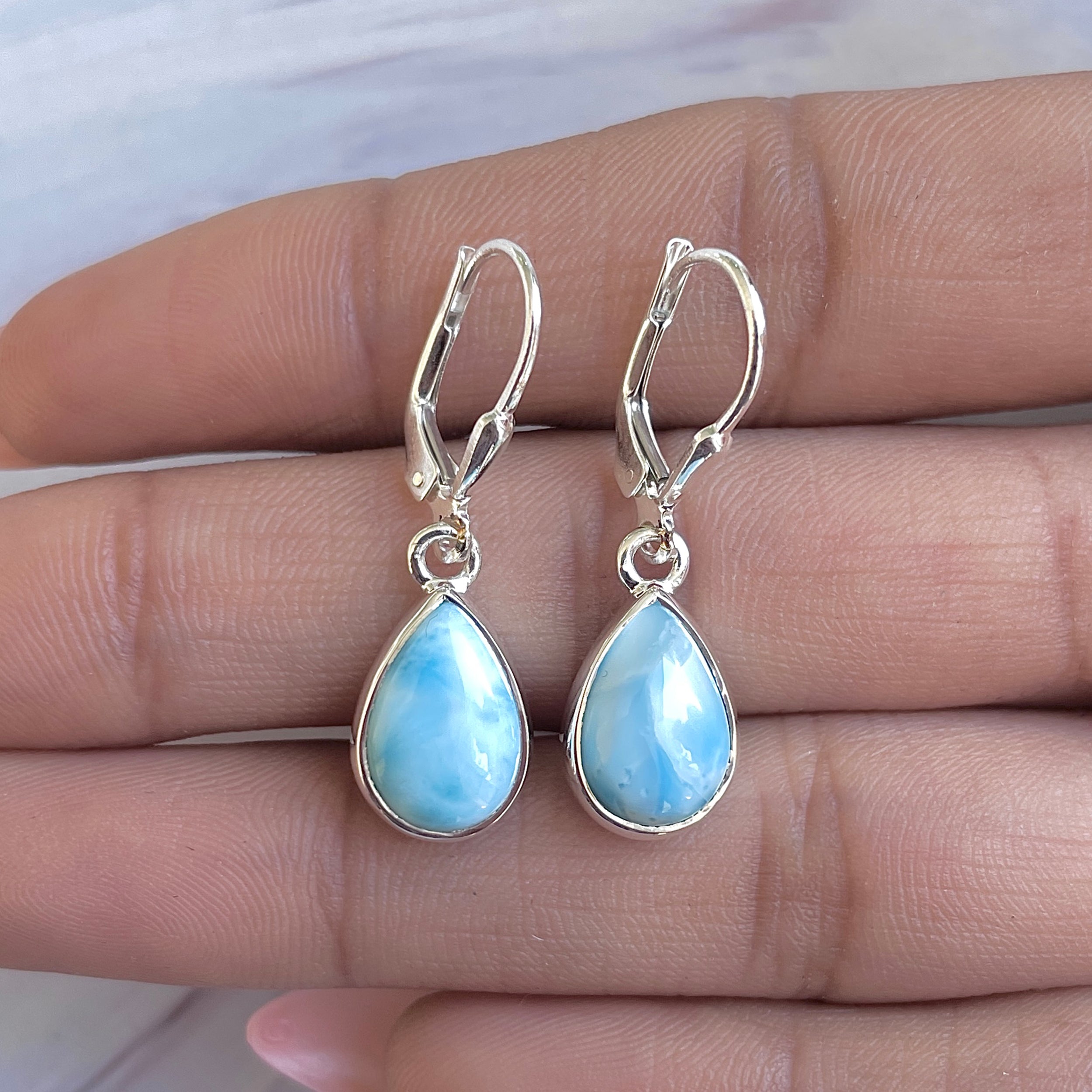 Larimar Earring-(LAR-E-3514.)