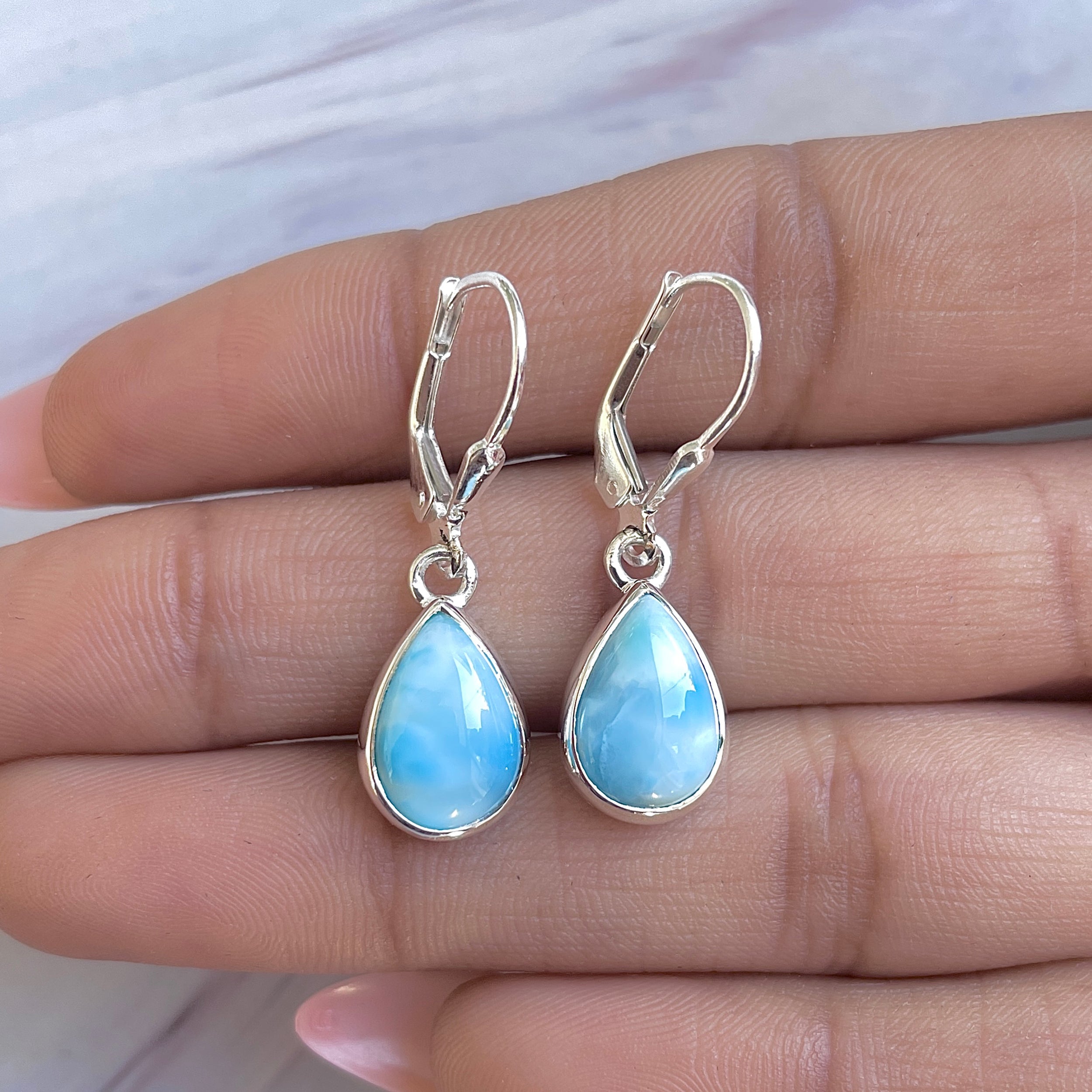 Larimar Earring-(LAR-E-3515.)