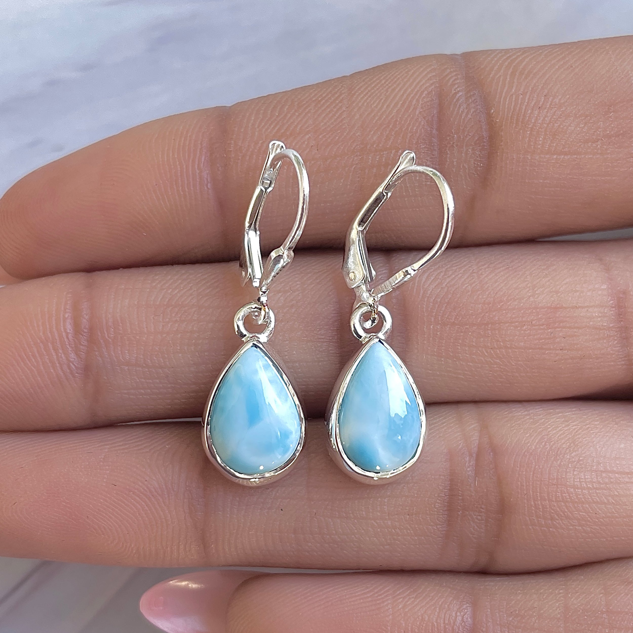 Larimar Earring-(LAR-E-3516.)