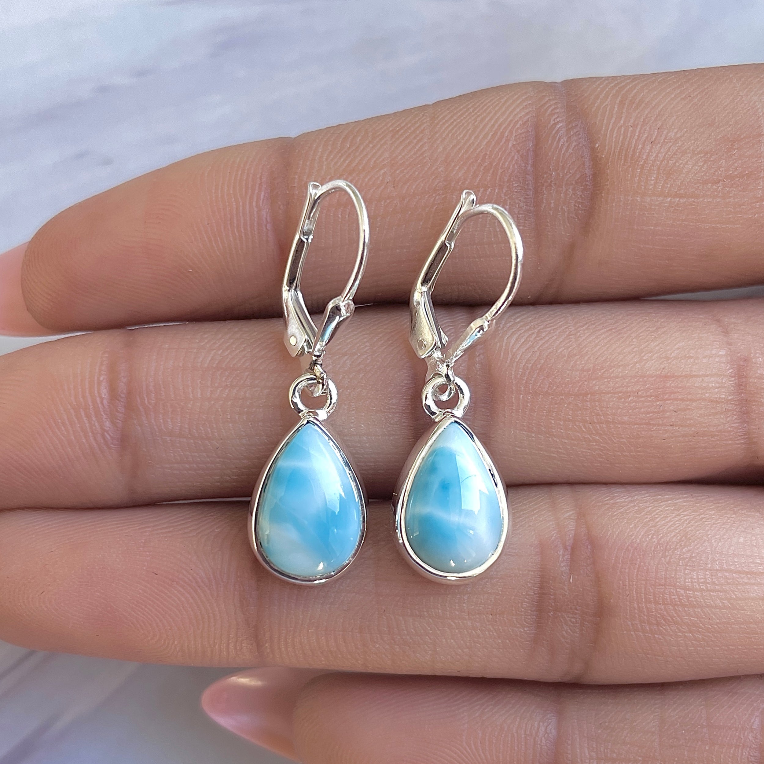 Larimar Earring-(LAR-E-3517.)