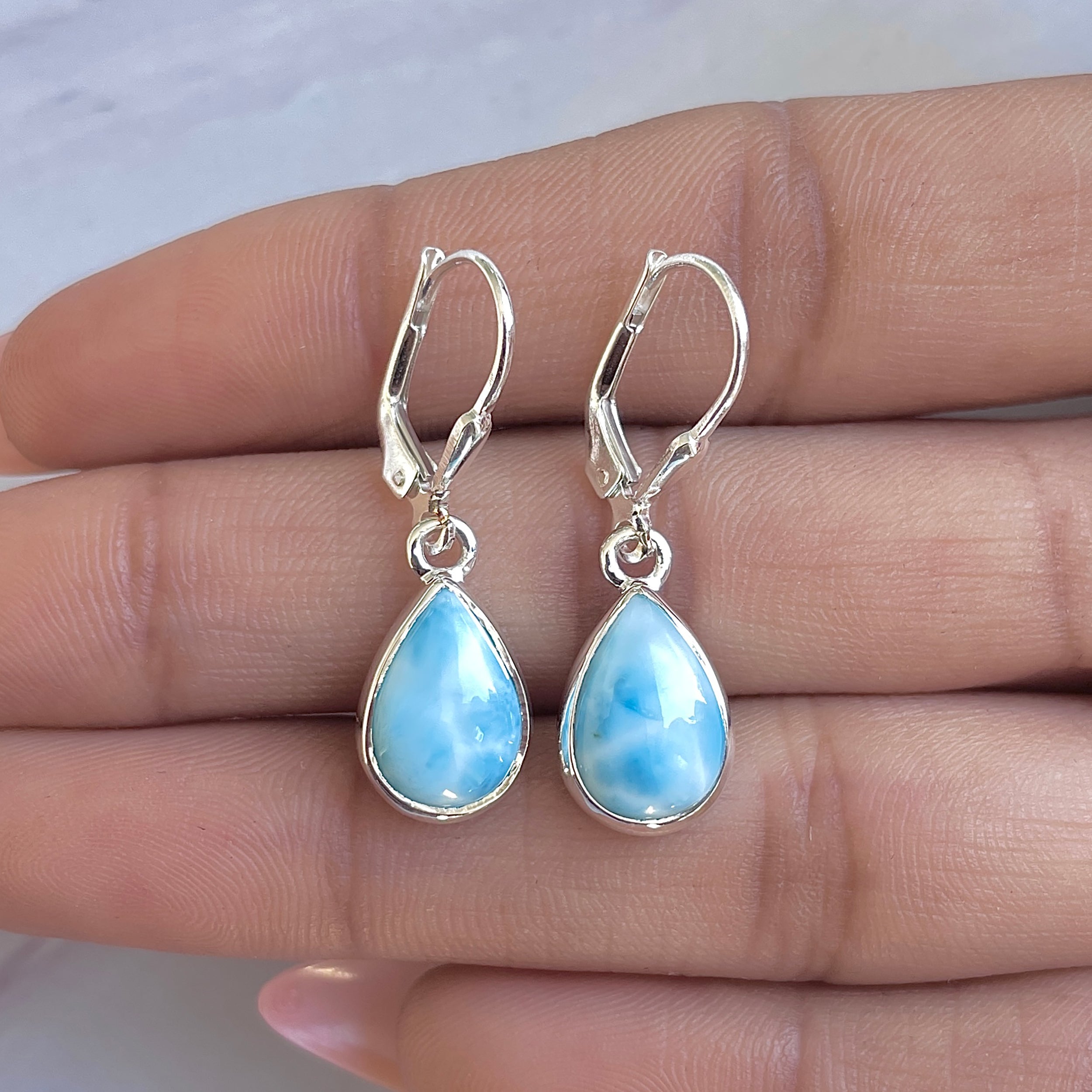 Larimar Earring-(LAR-E-3518.)