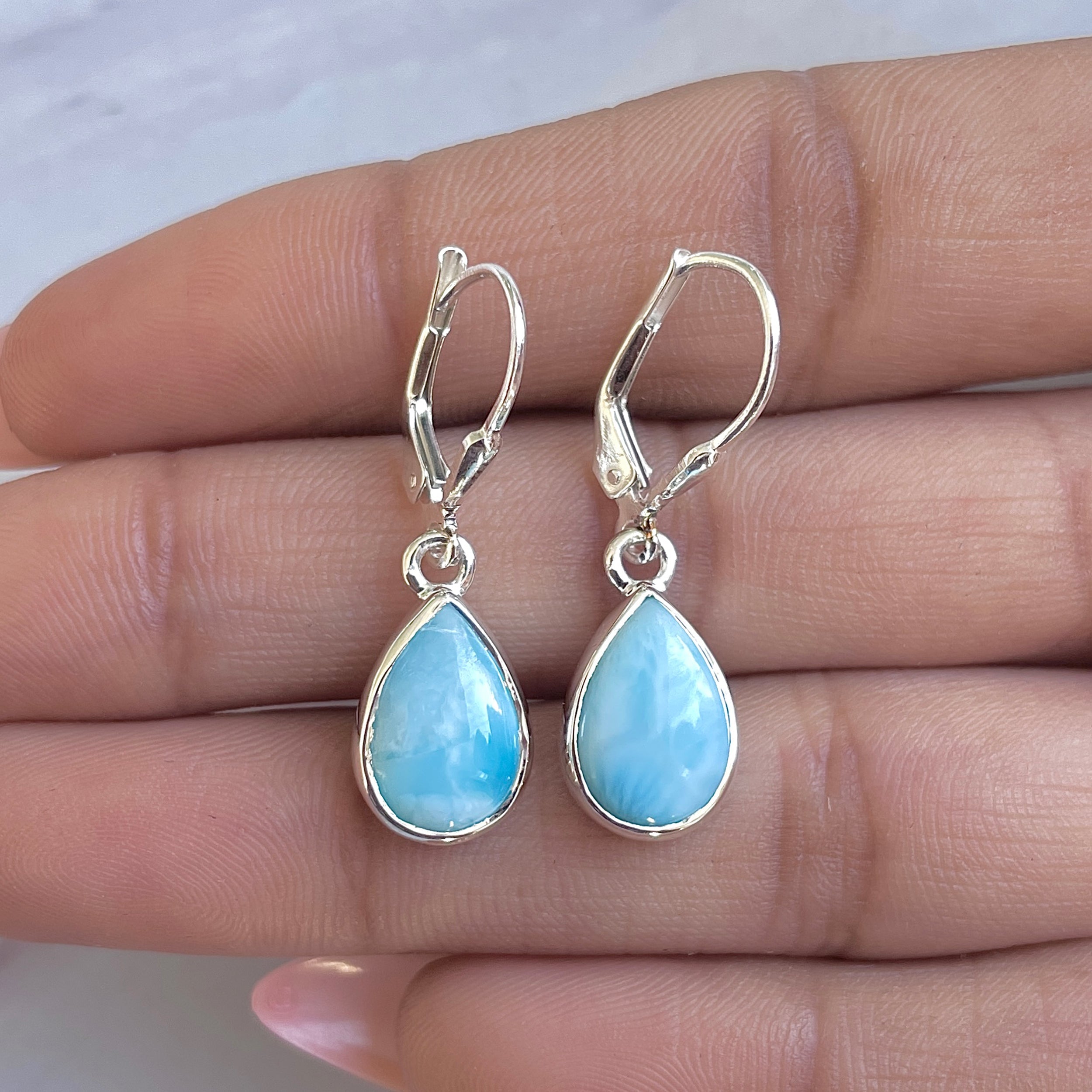 Larimar Earring-(LAR-E-3519.)