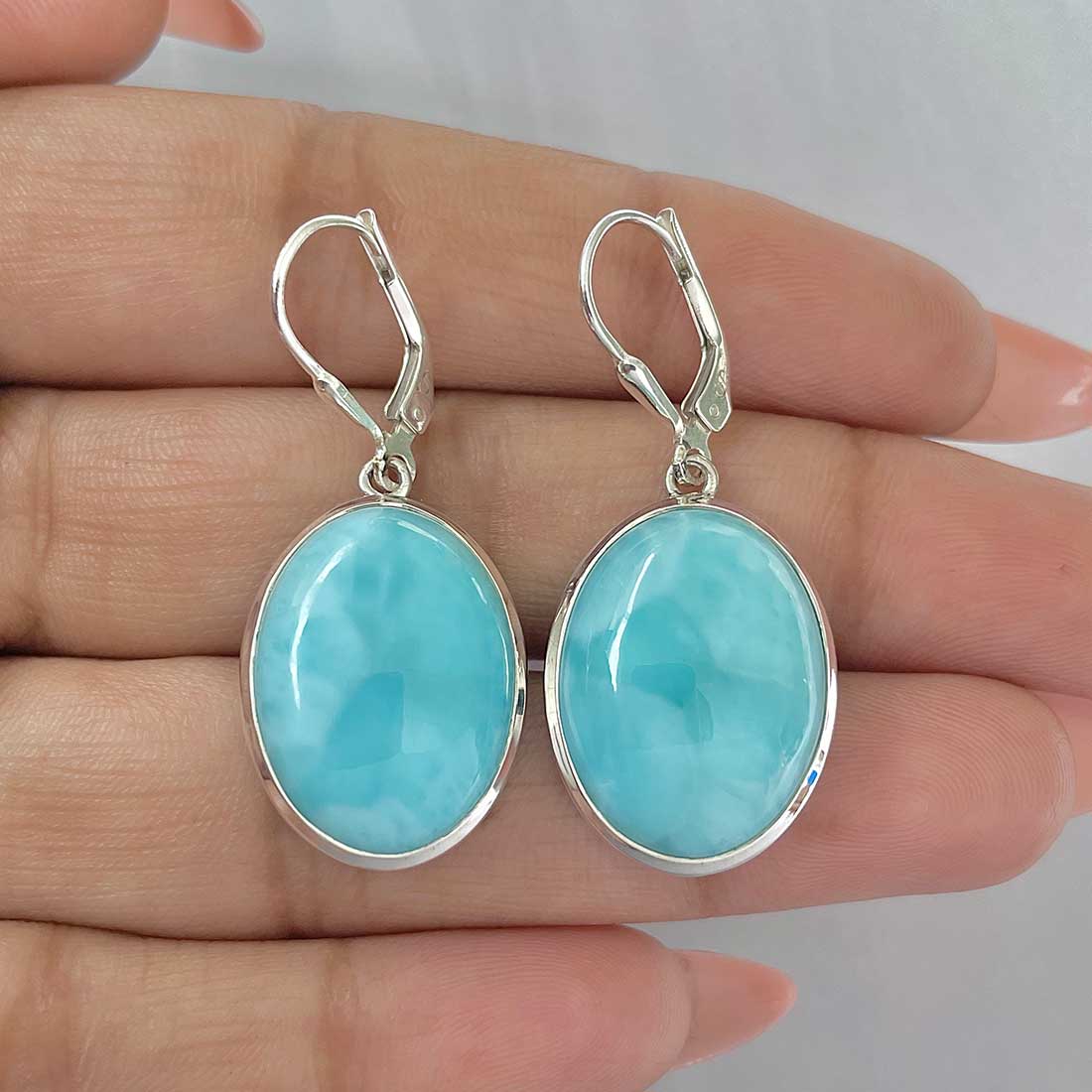 Larimar Earring-(LAR-E-352.)