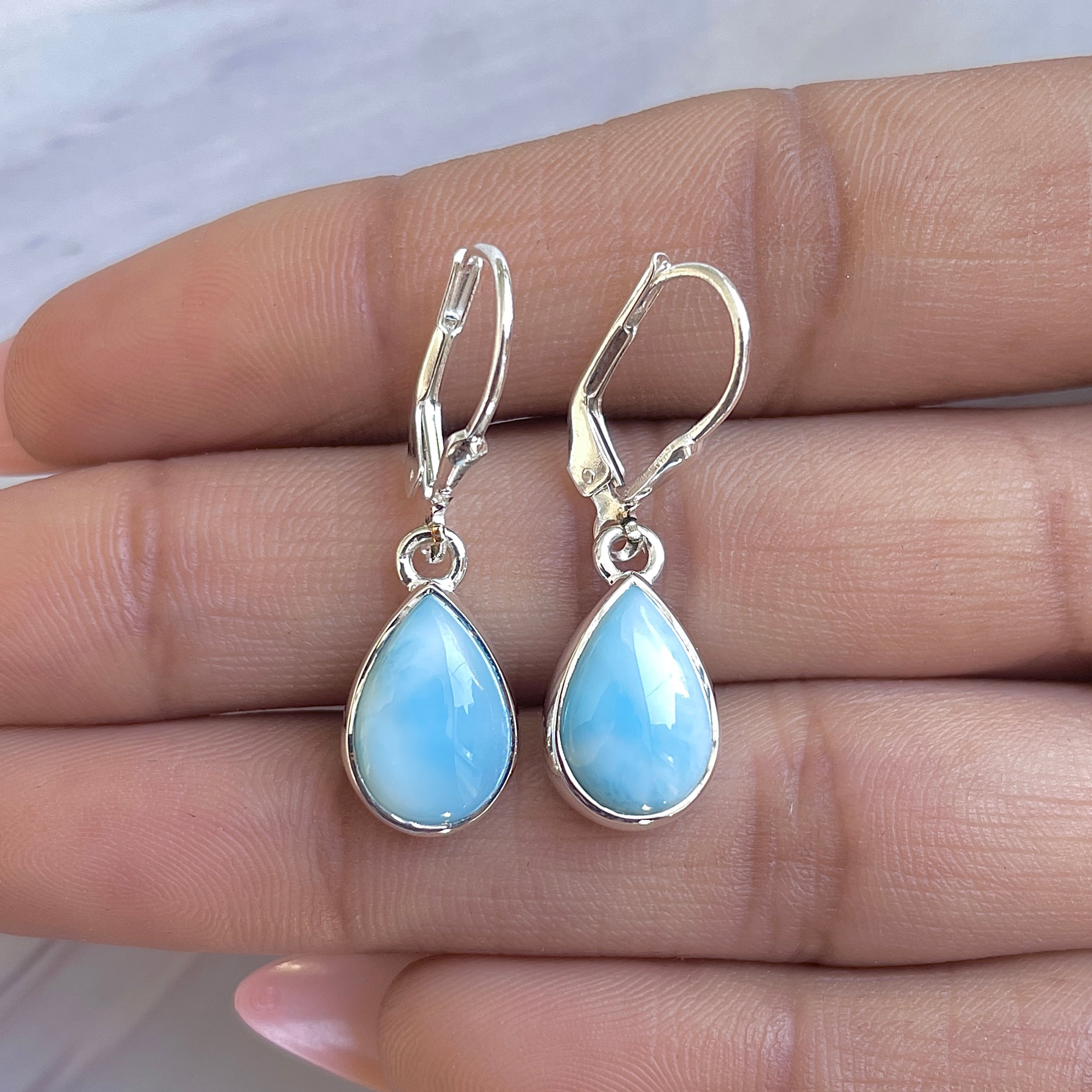 Larimar Earring-(LAR-E-3520.)