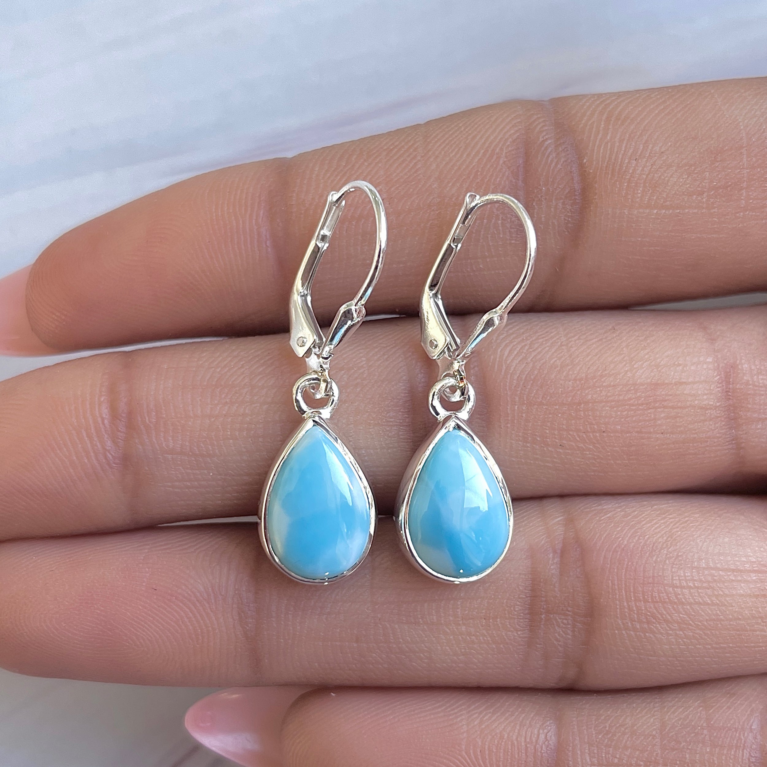 Larimar Earring-(LAR-E-3521.)
