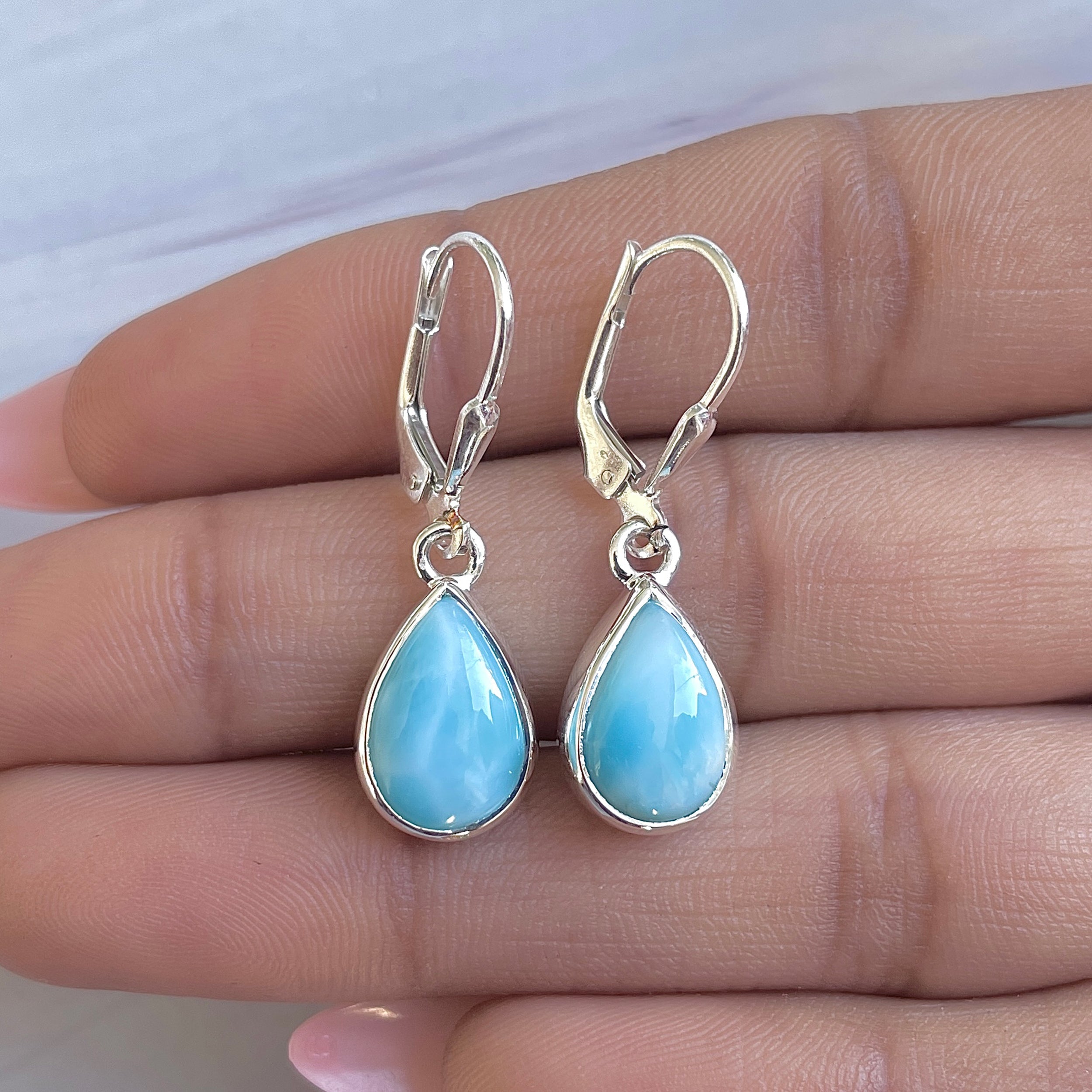 Larimar Earring-(LAR-E-3522.)