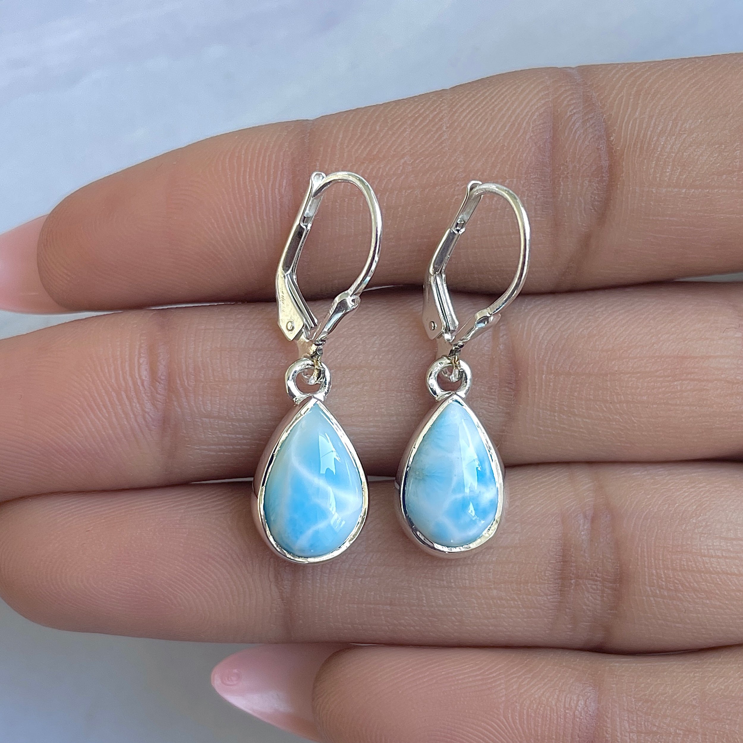 Larimar Earring-(LAR-E-3525.)