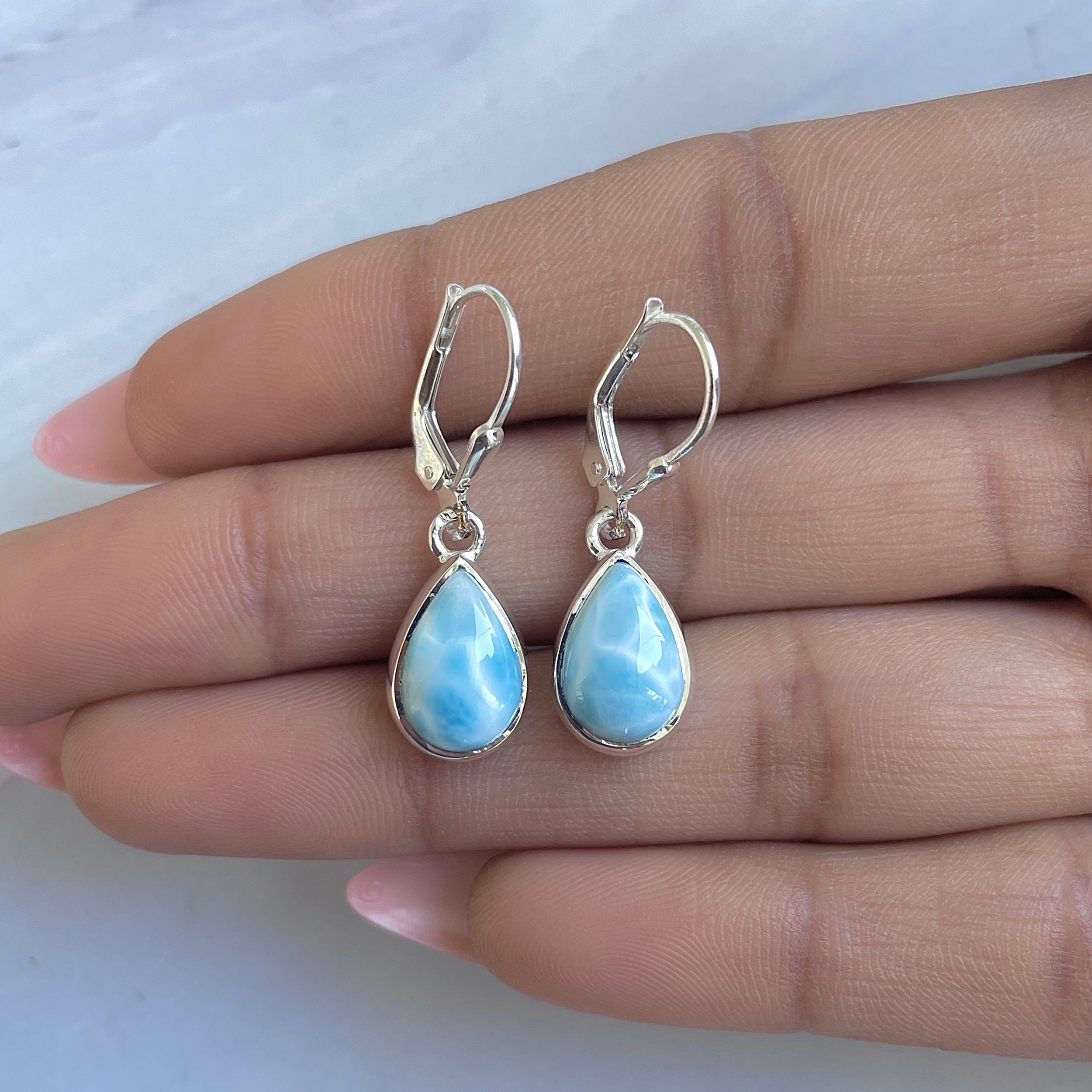 Larimar Earring-(LAR-E-3526.)