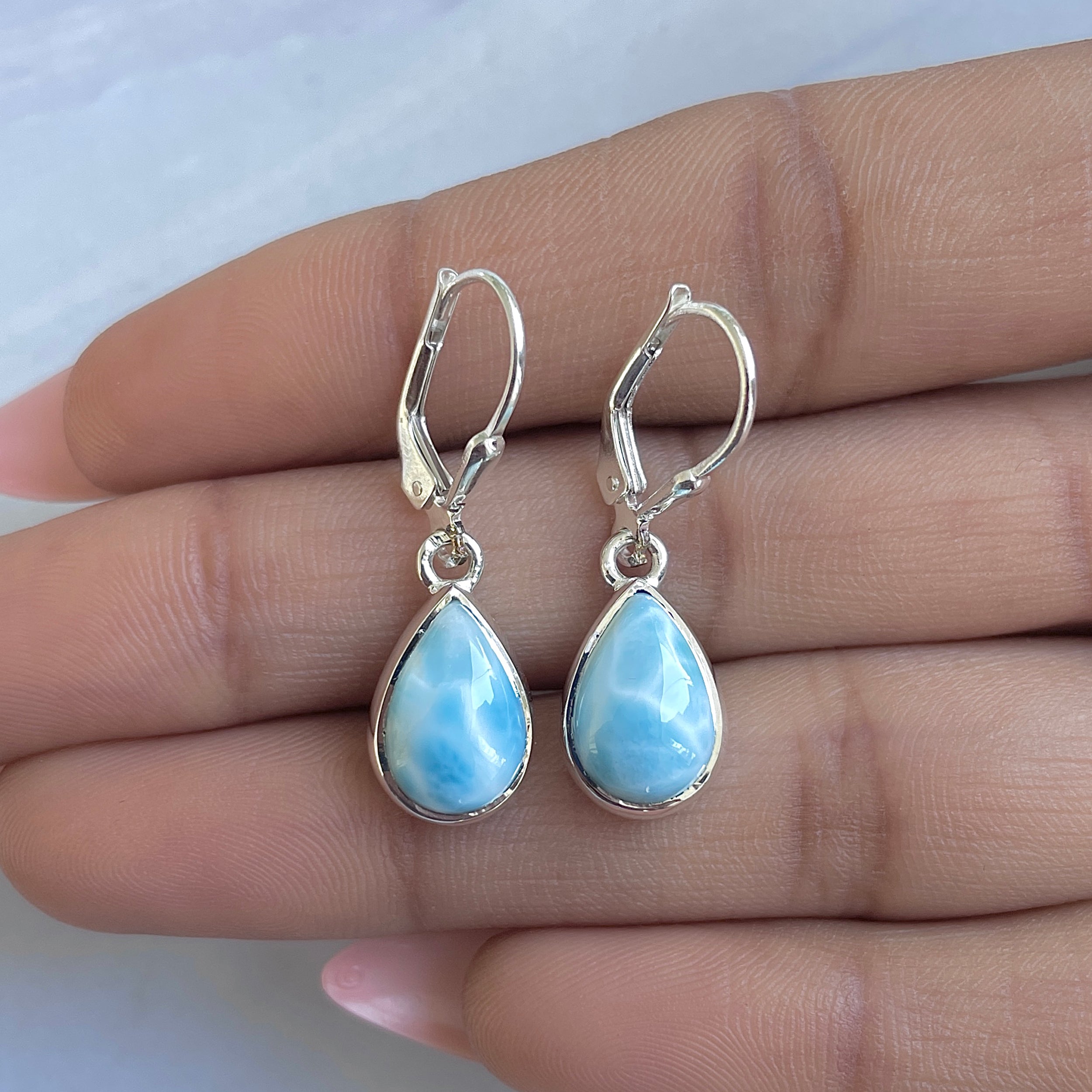 Larimar Earring-(LAR-E-3526.)