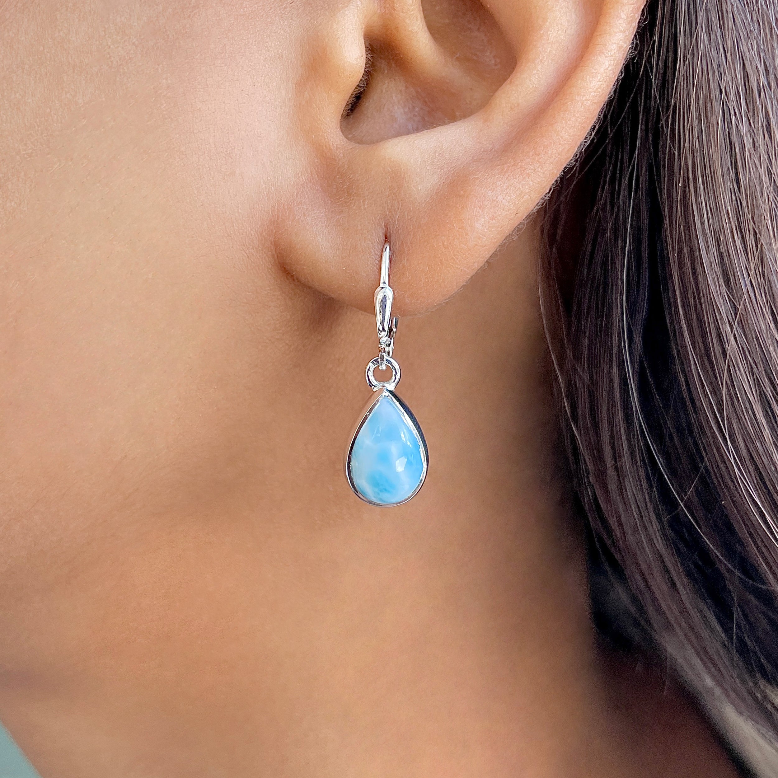 Larimar Earring-(LAR-E-3526.)