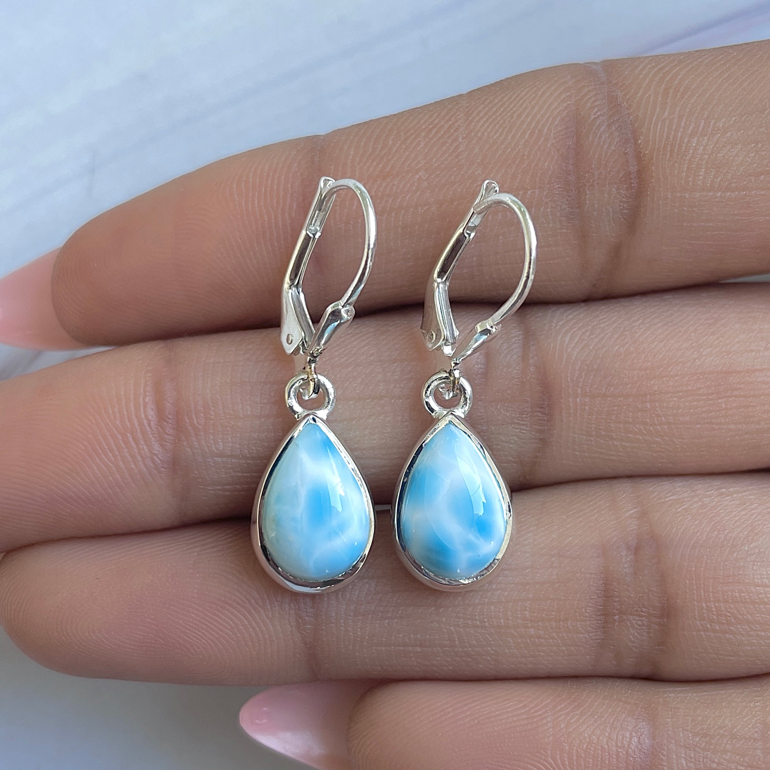 Larimar Earring-(LAR-E-3527.)