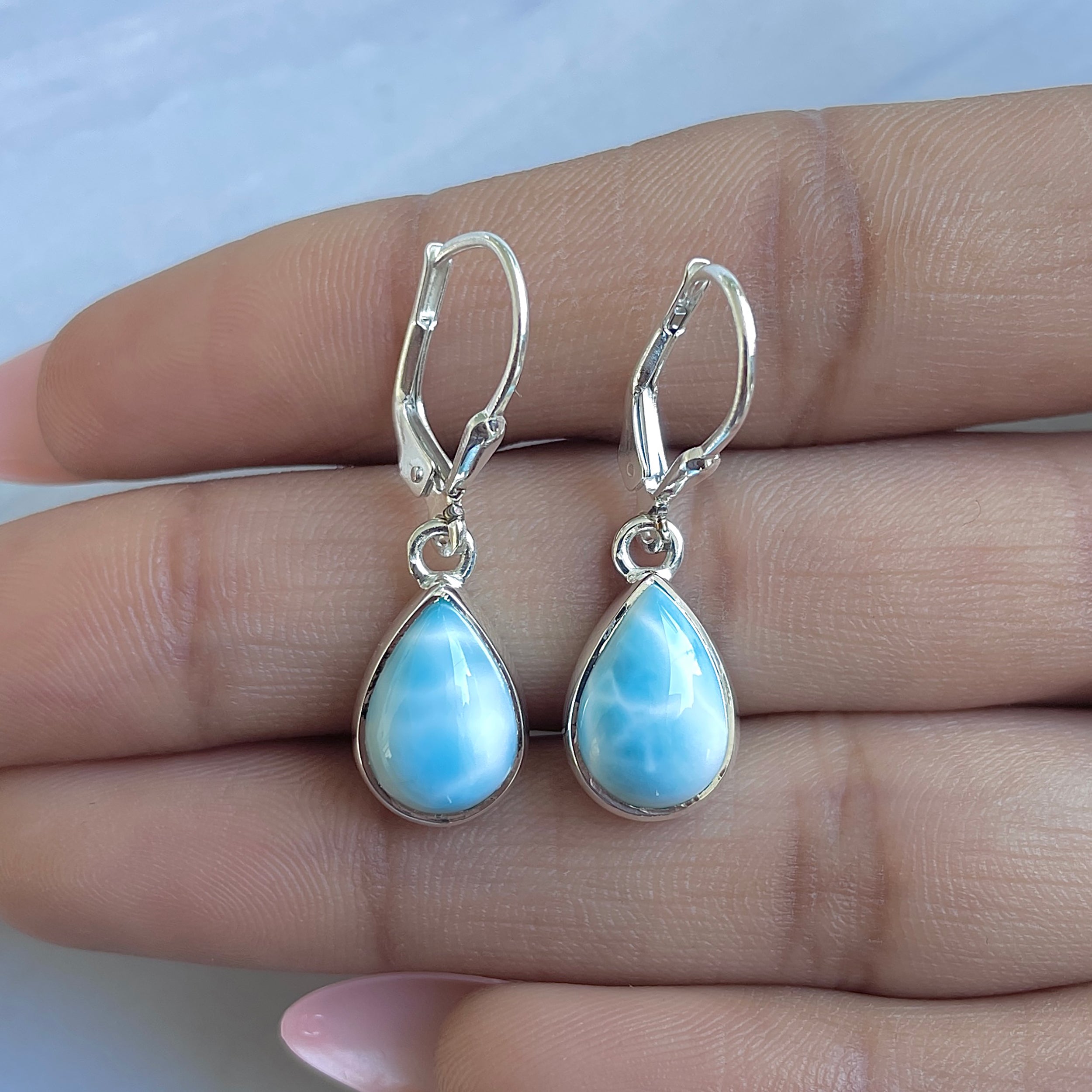 Larimar Earring-(LAR-E-3528.)