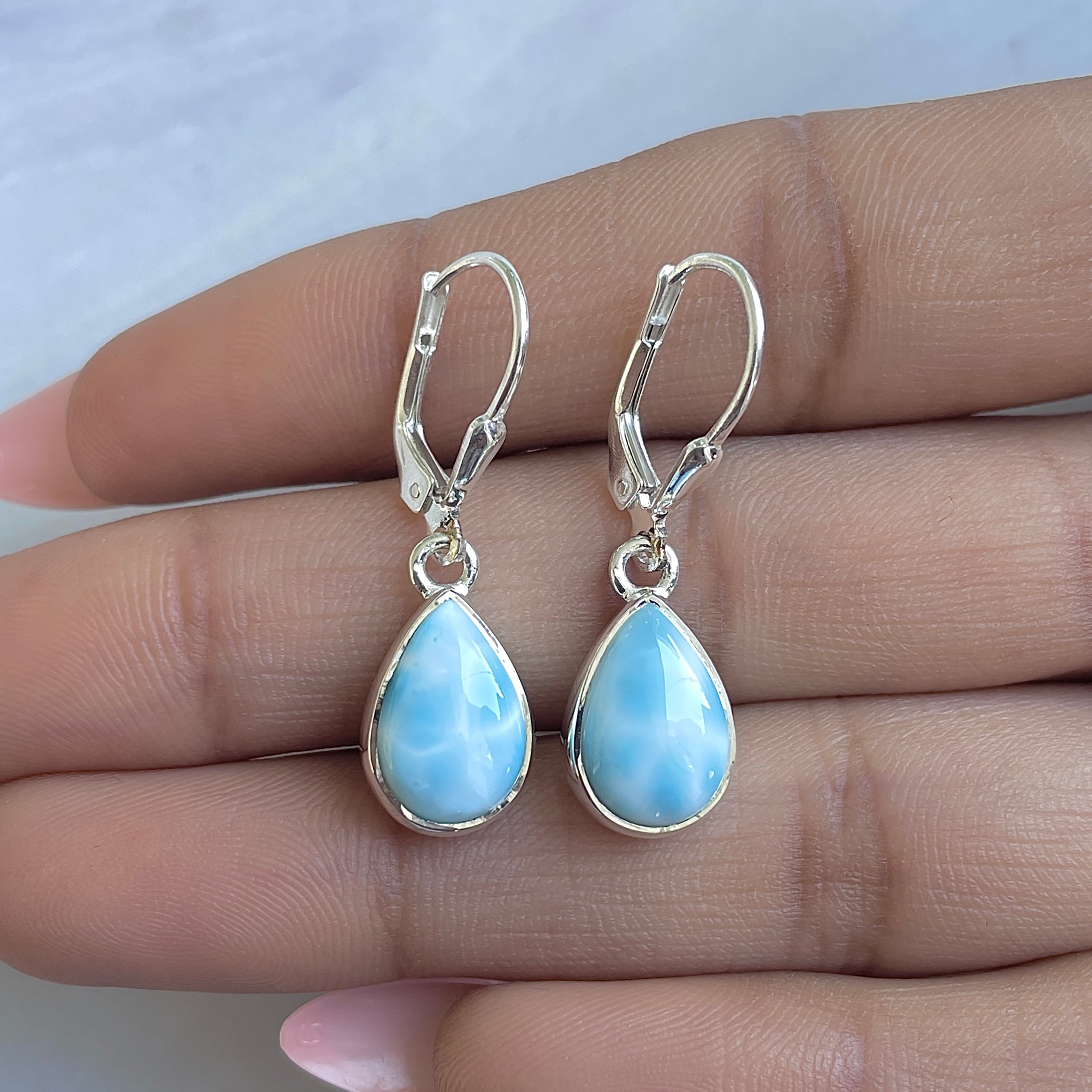 Larimar Earring-(LAR-E-3529.)