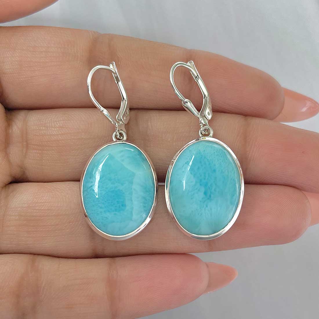 Larimar Earring-(LAR-E-353.)
