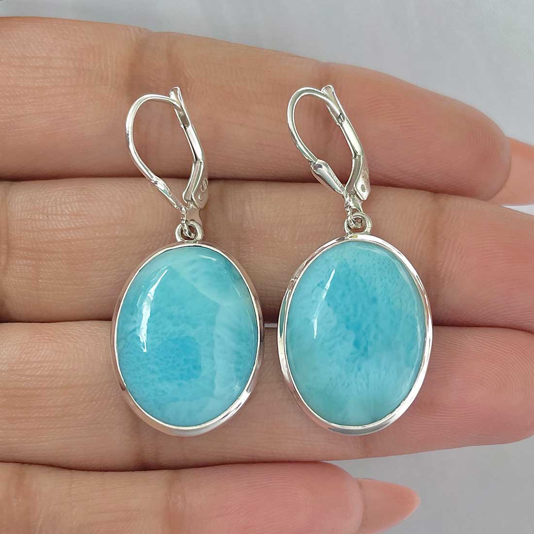 Larimar Earring-(LAR-E-353.)