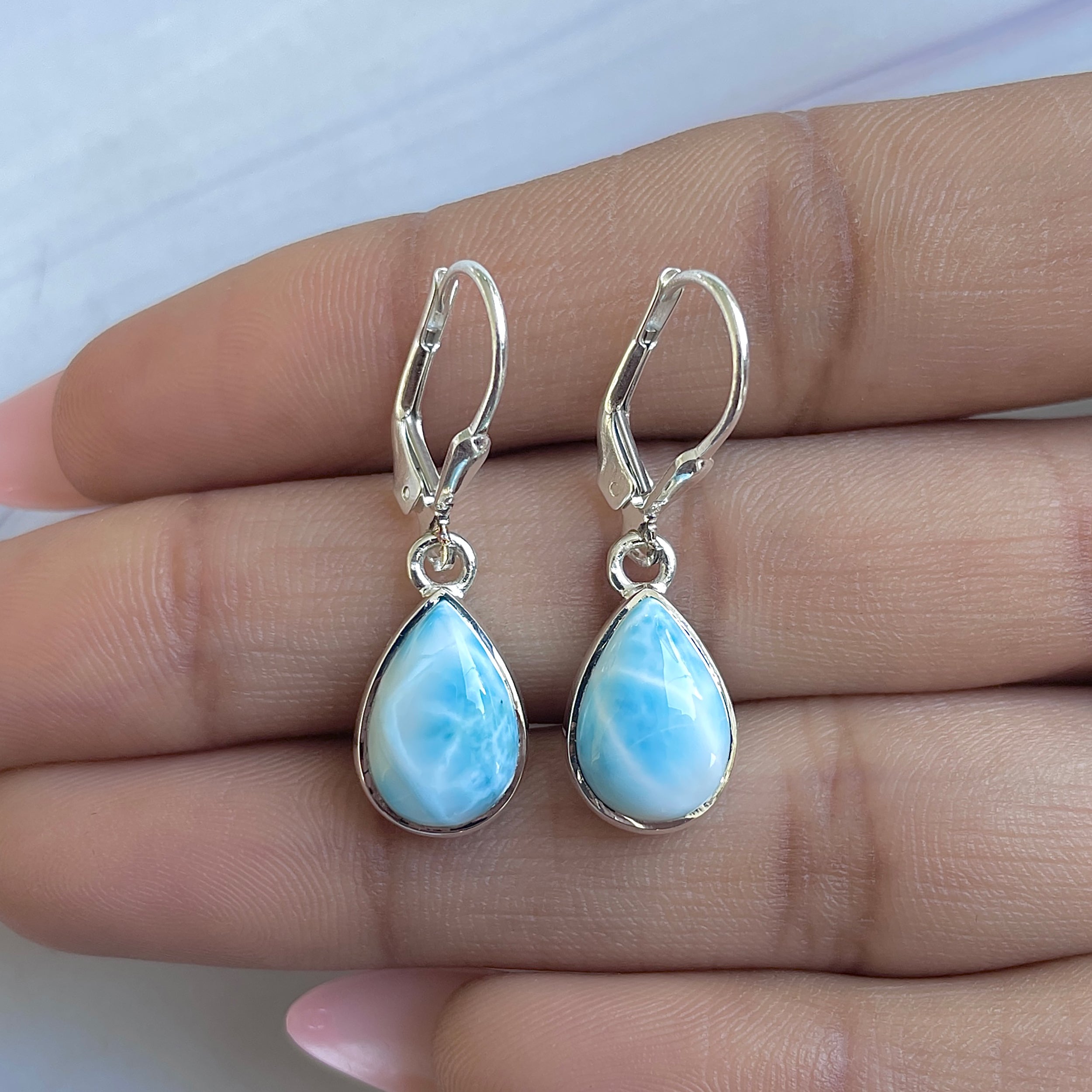 Larimar Earring-(LAR-E-3530.)