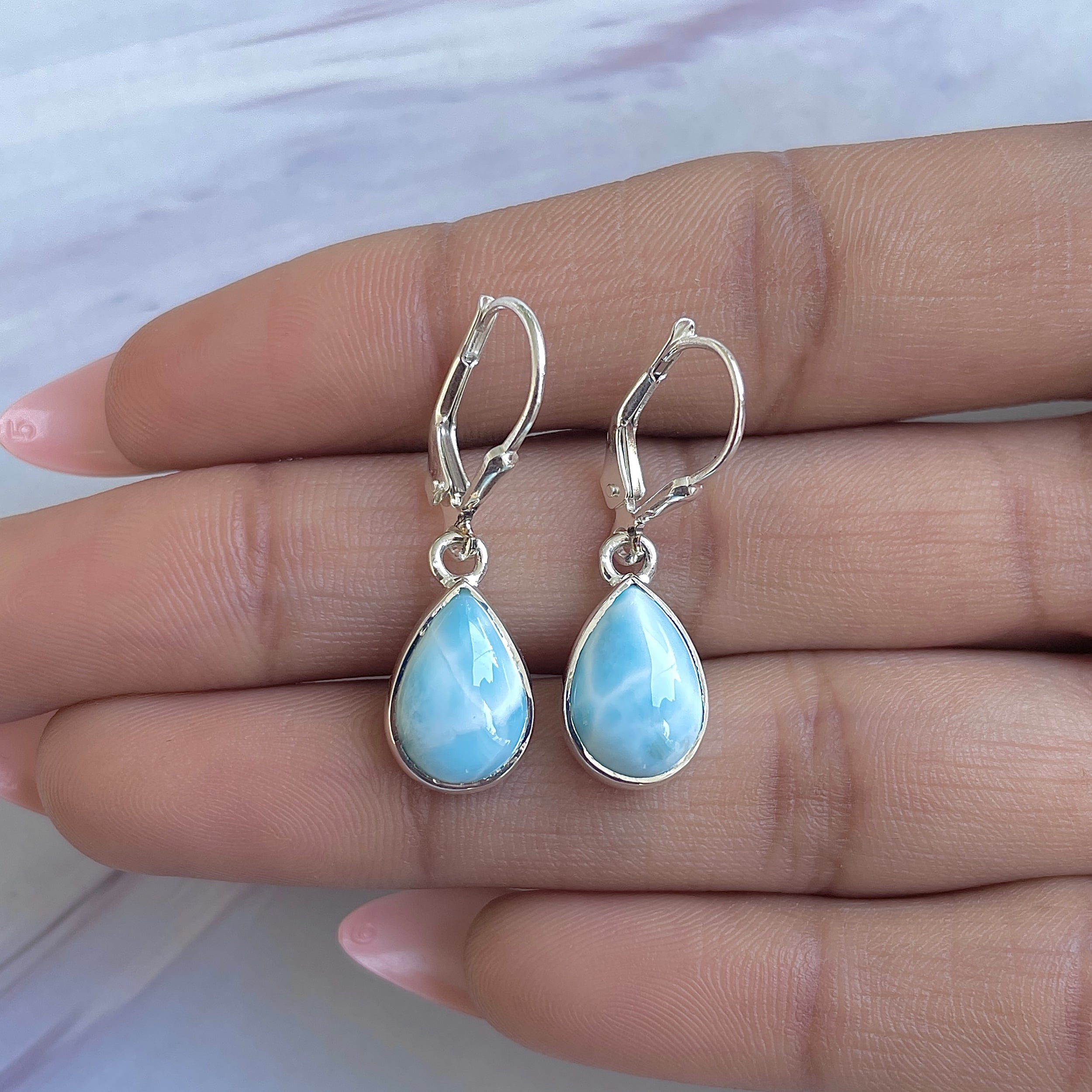 Larimar Earring-(LAR-E-3531.)