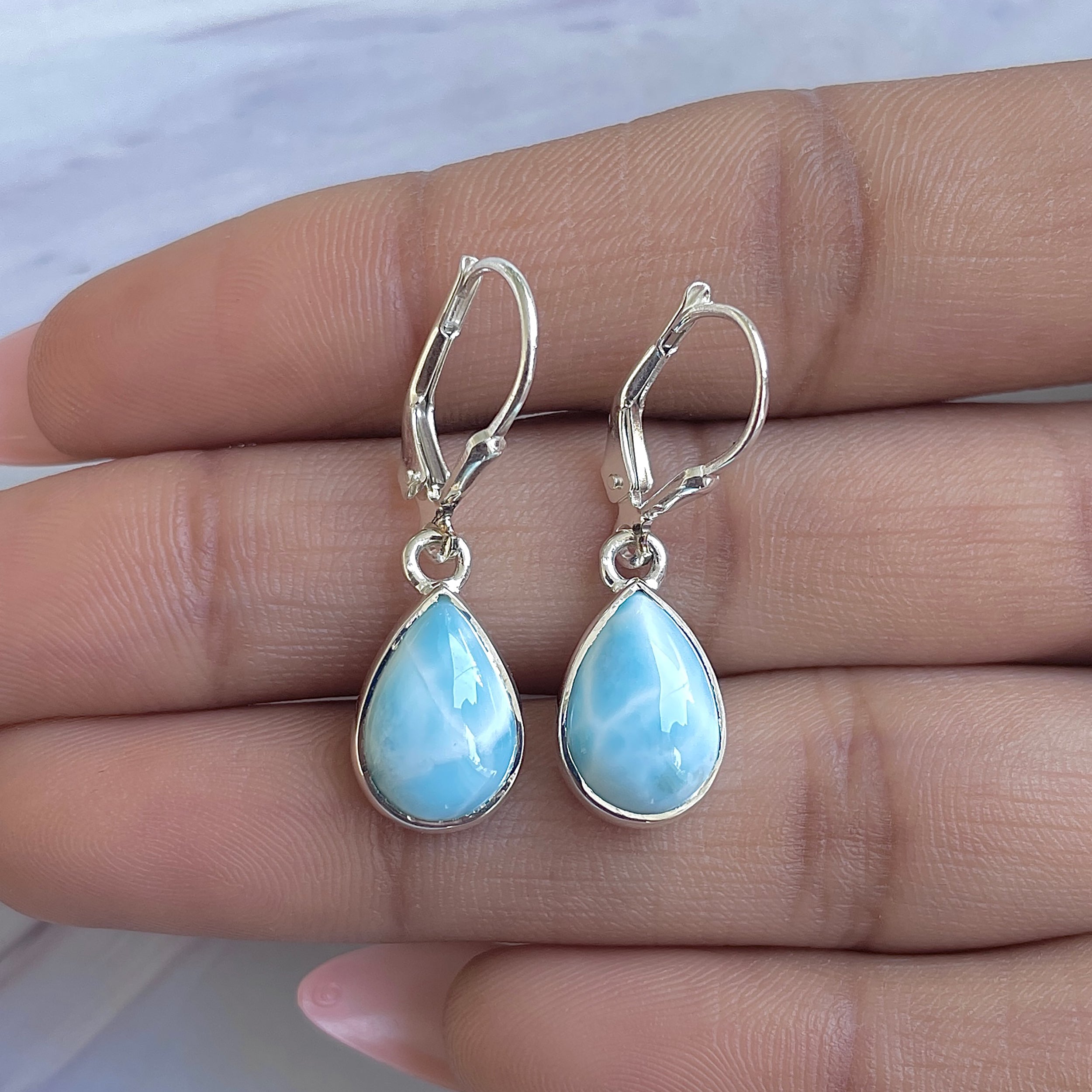Larimar Earring-(LAR-E-3531.)
