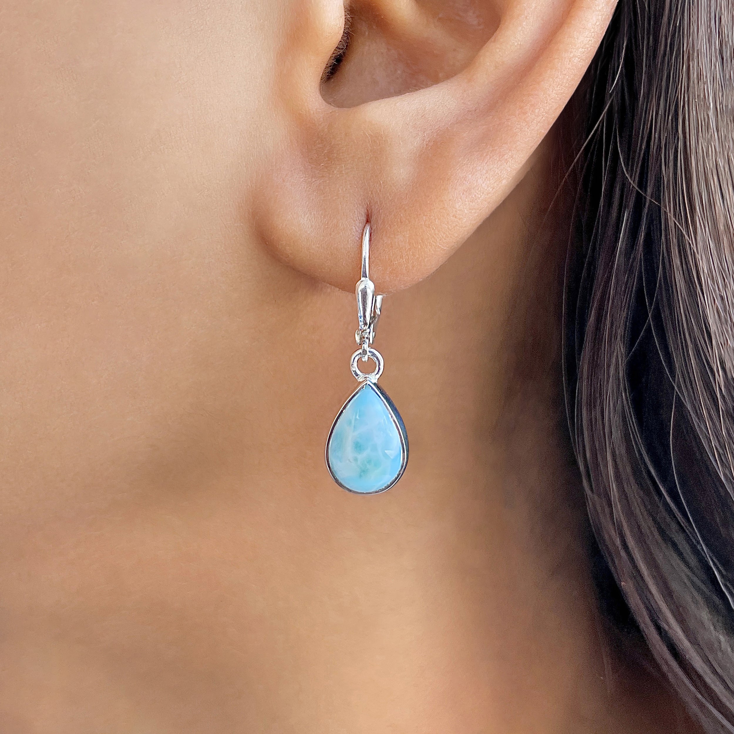 Larimar Earring-(LAR-E-3531.)