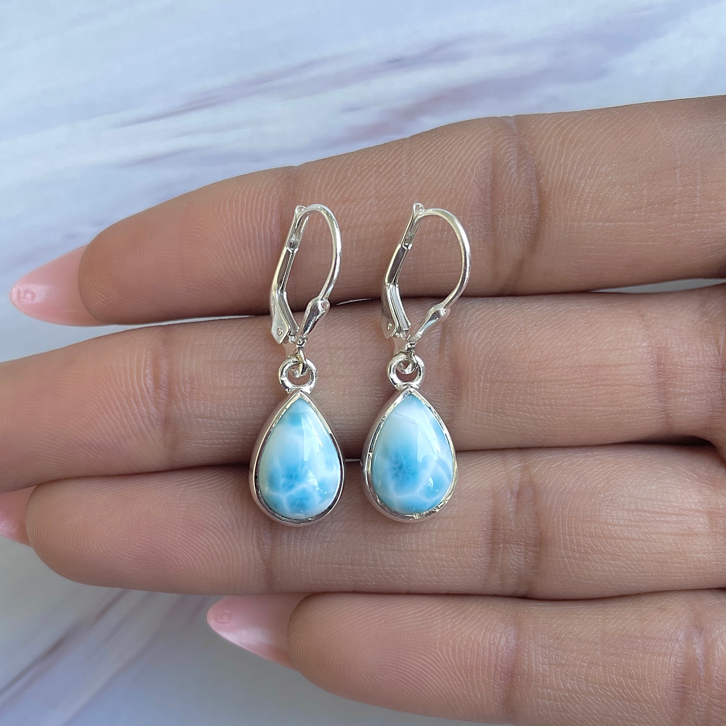 Larimar Earring-(LAR-E-3532.)