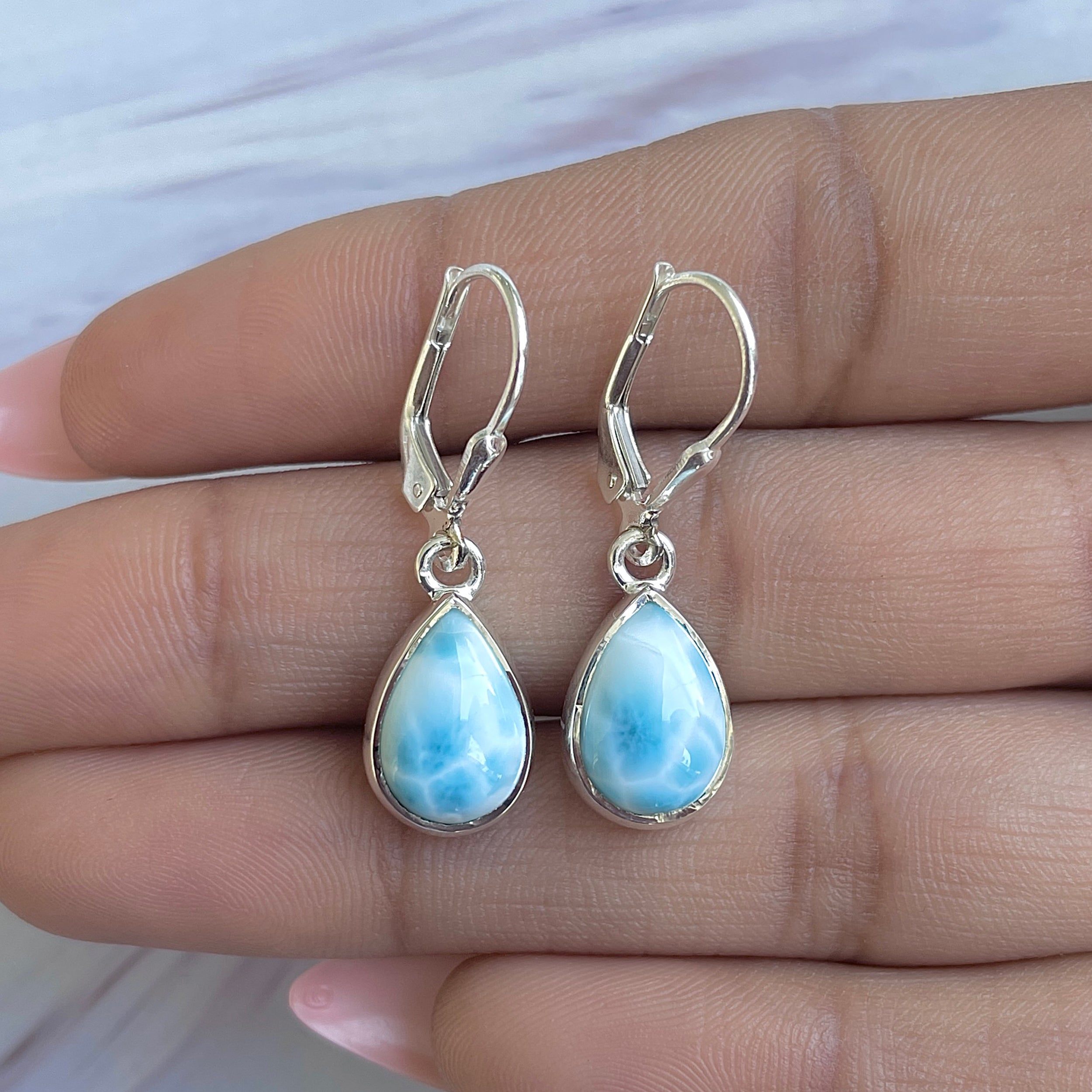 Larimar Earring-(LAR-E-3532.)