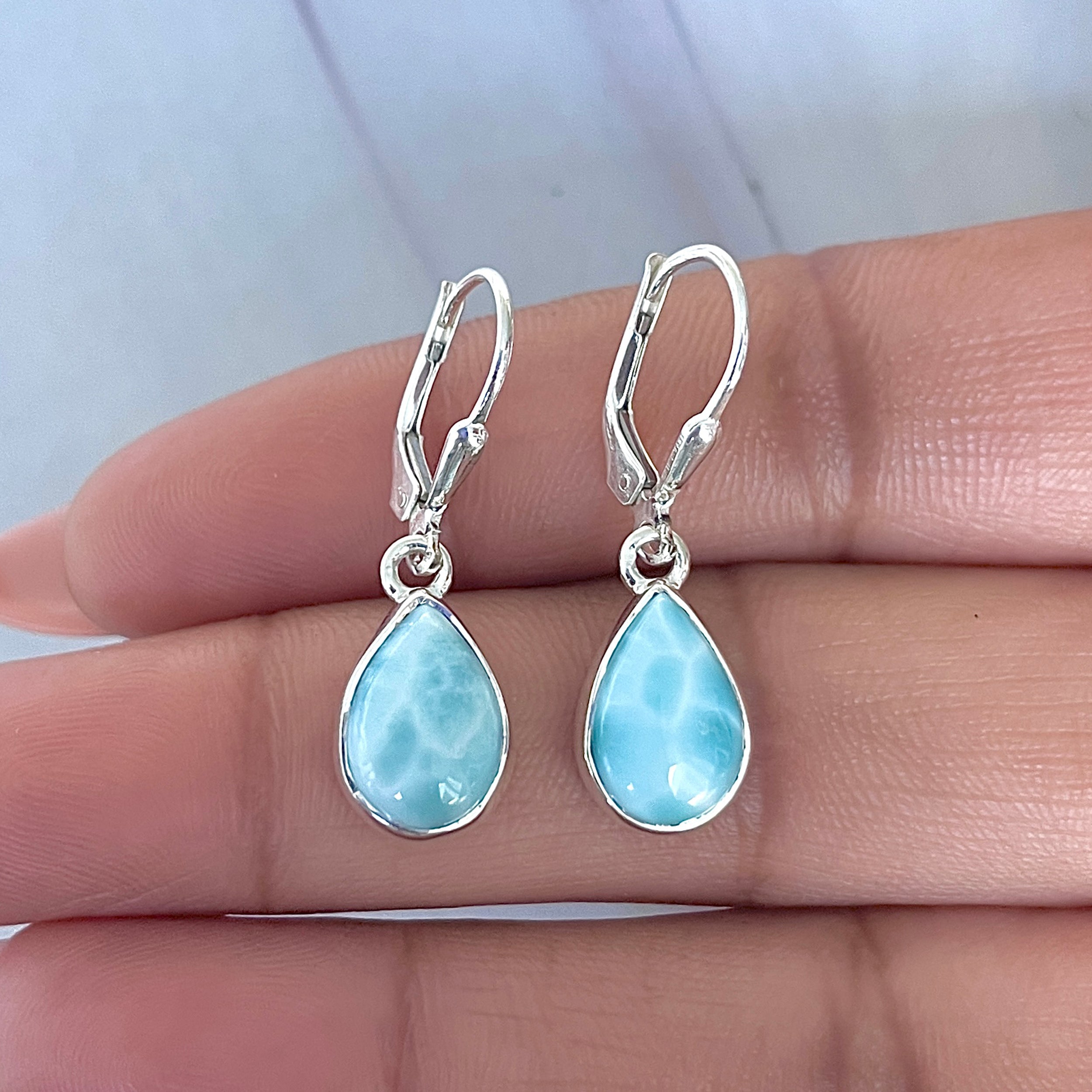 Larimar Earring-(LAR-E-3533.)