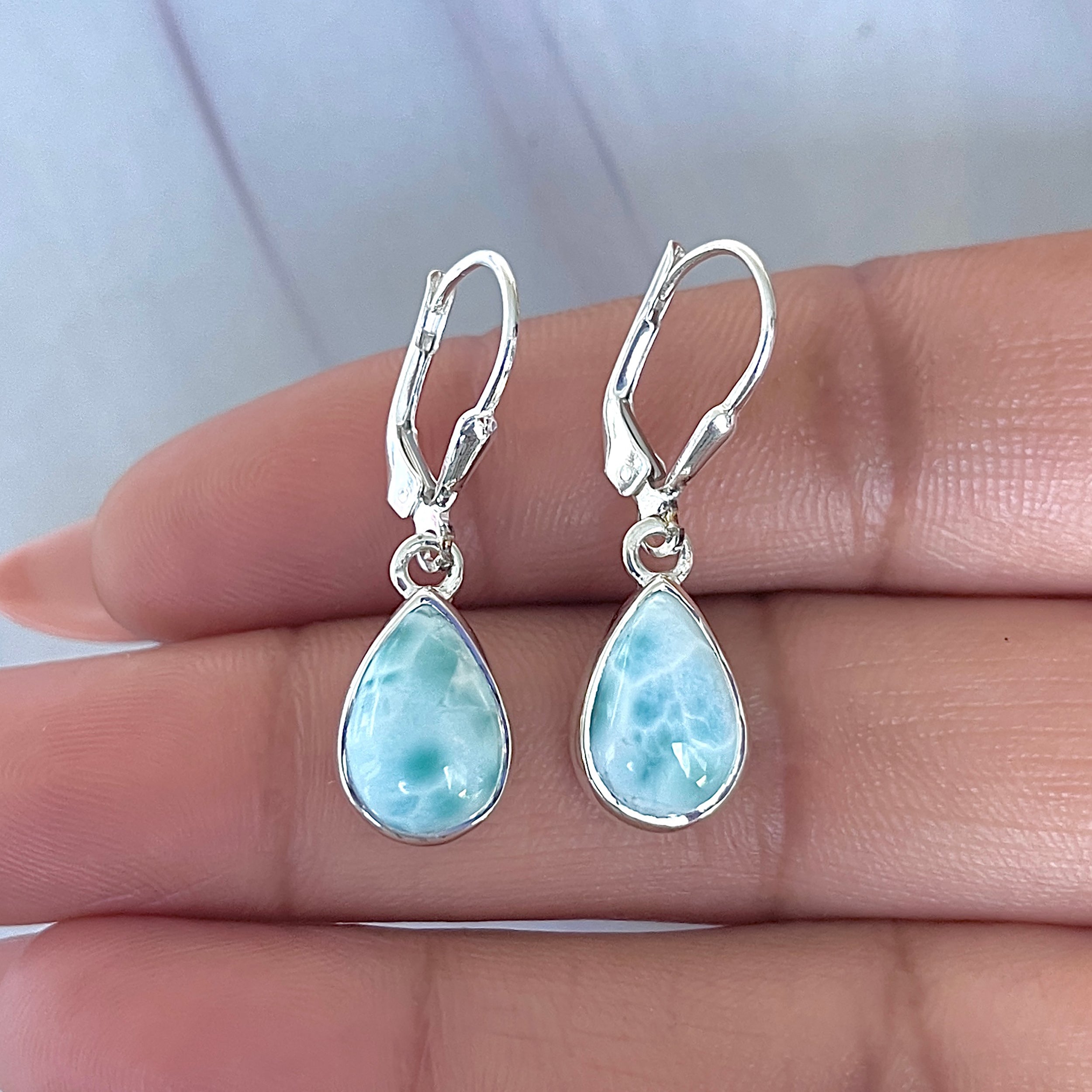 Larimar Earring-(LAR-E-3534.)