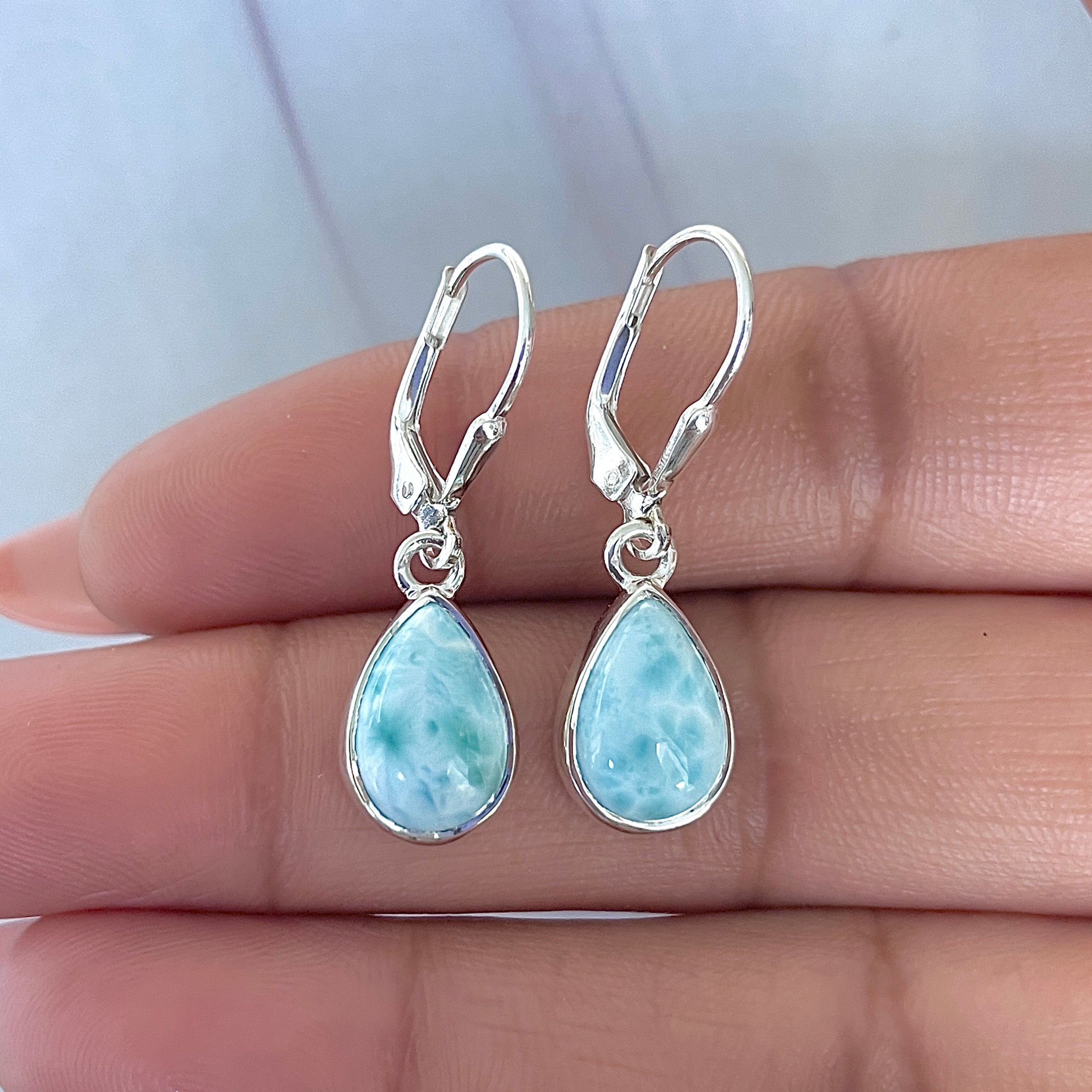Larimar Earring-(LAR-E-3535.)