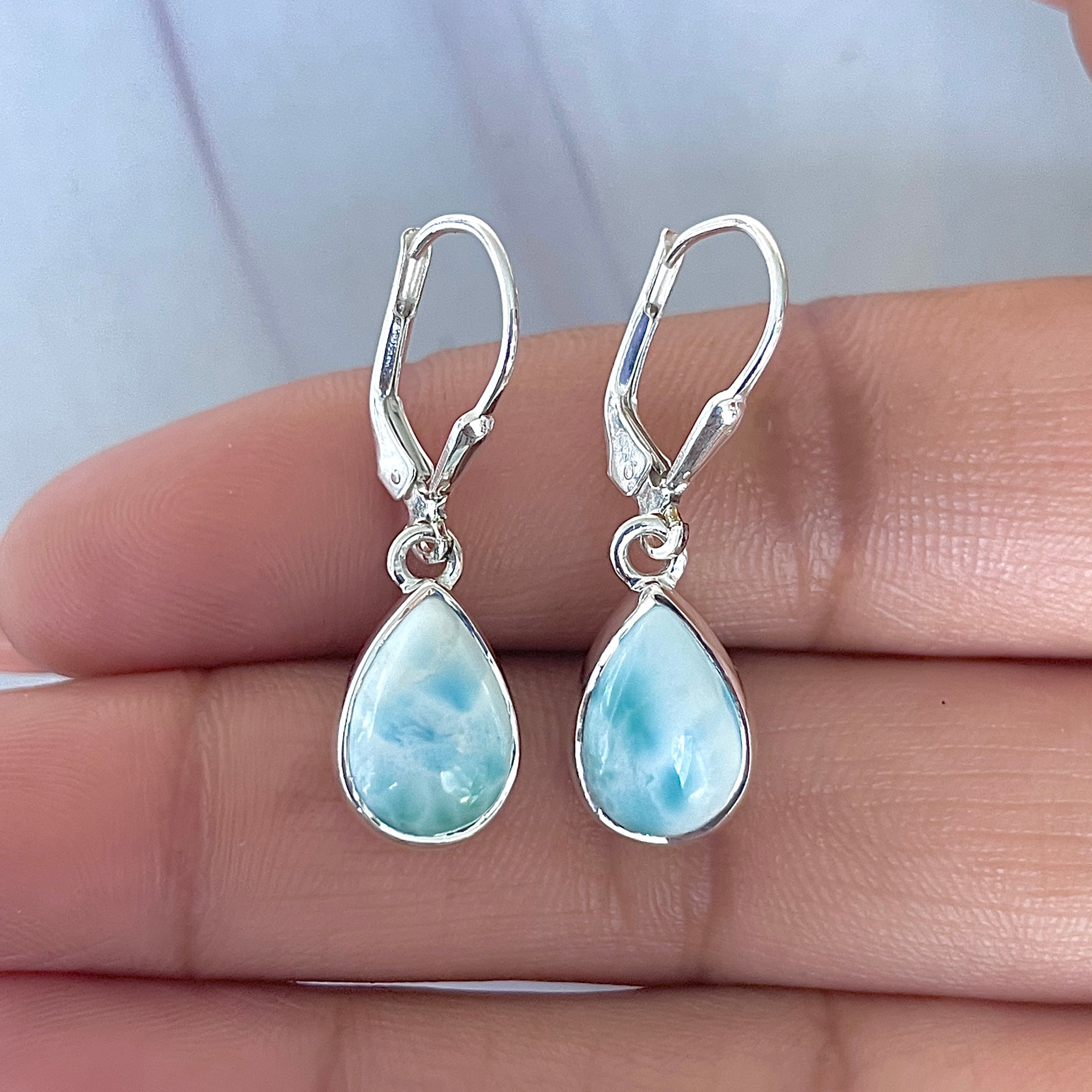 Larimar Earring-(LAR-E-3536.)