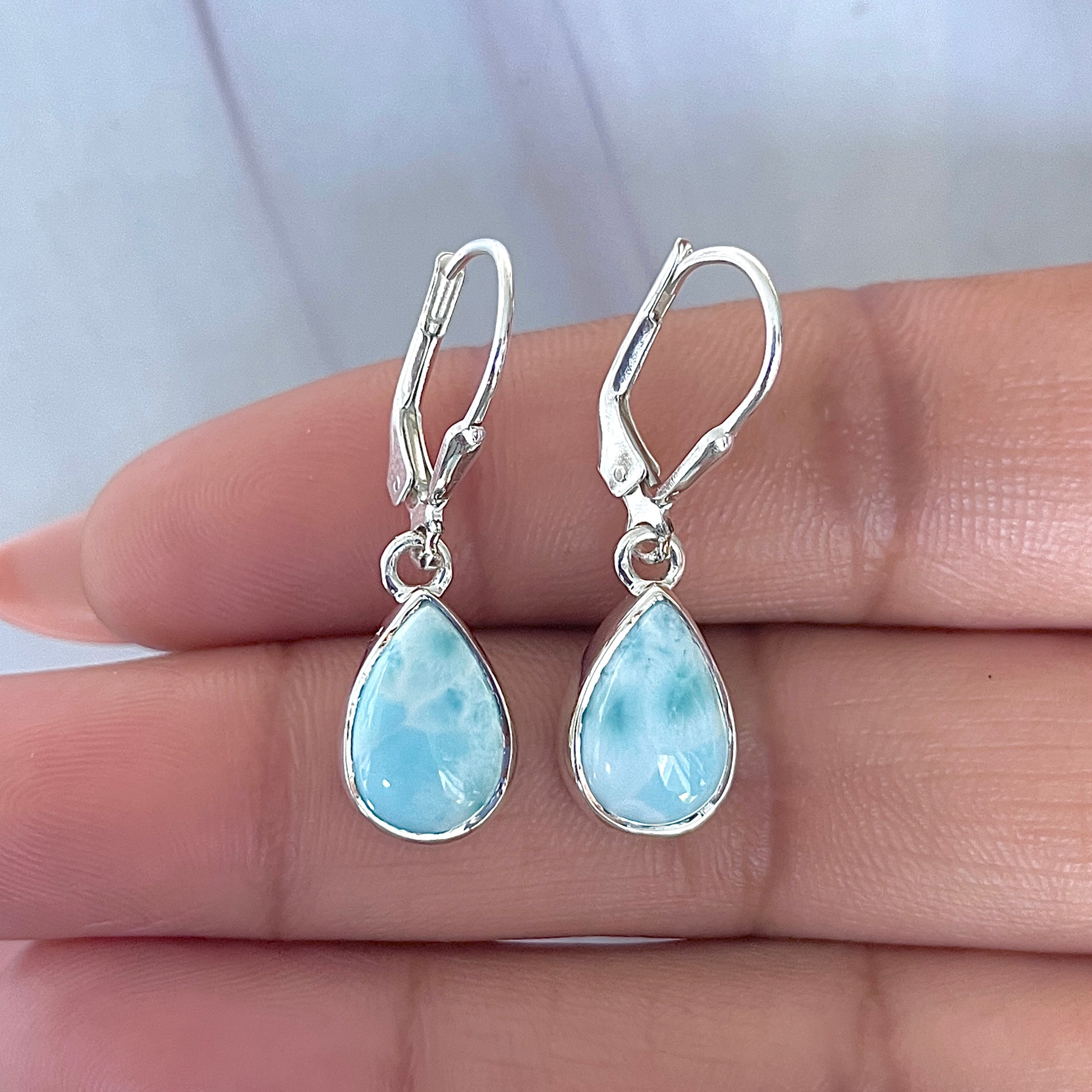 Larimar Earring-(LAR-E-3537.)