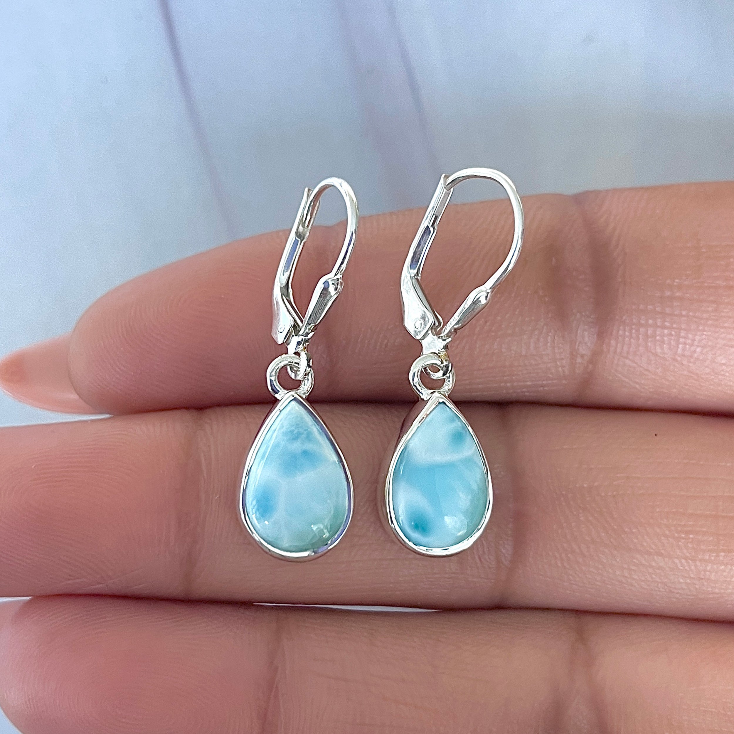 Larimar Earring-(LAR-E-3538.)