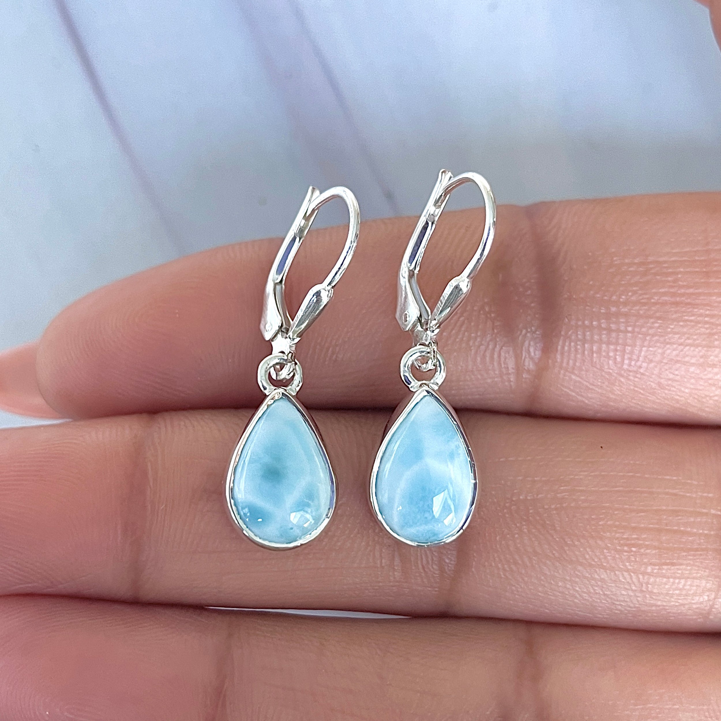 Larimar Earring-(LAR-E-3539.)