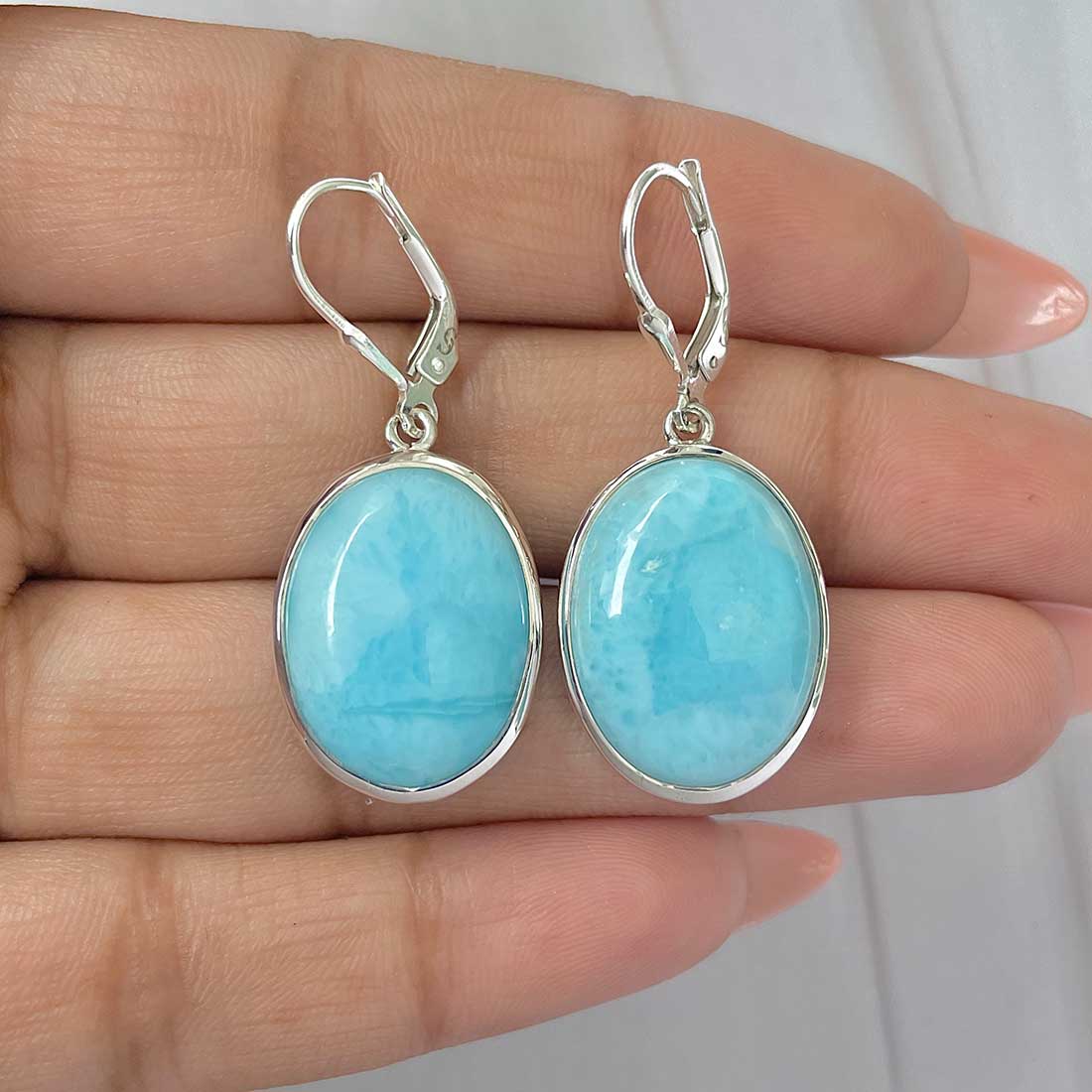 Larimar Earring-(LAR-E-354.)