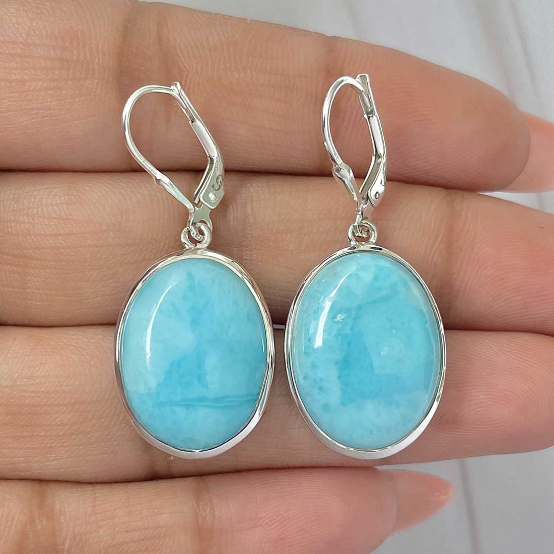 Larimar Earring-(LAR-E-354.)