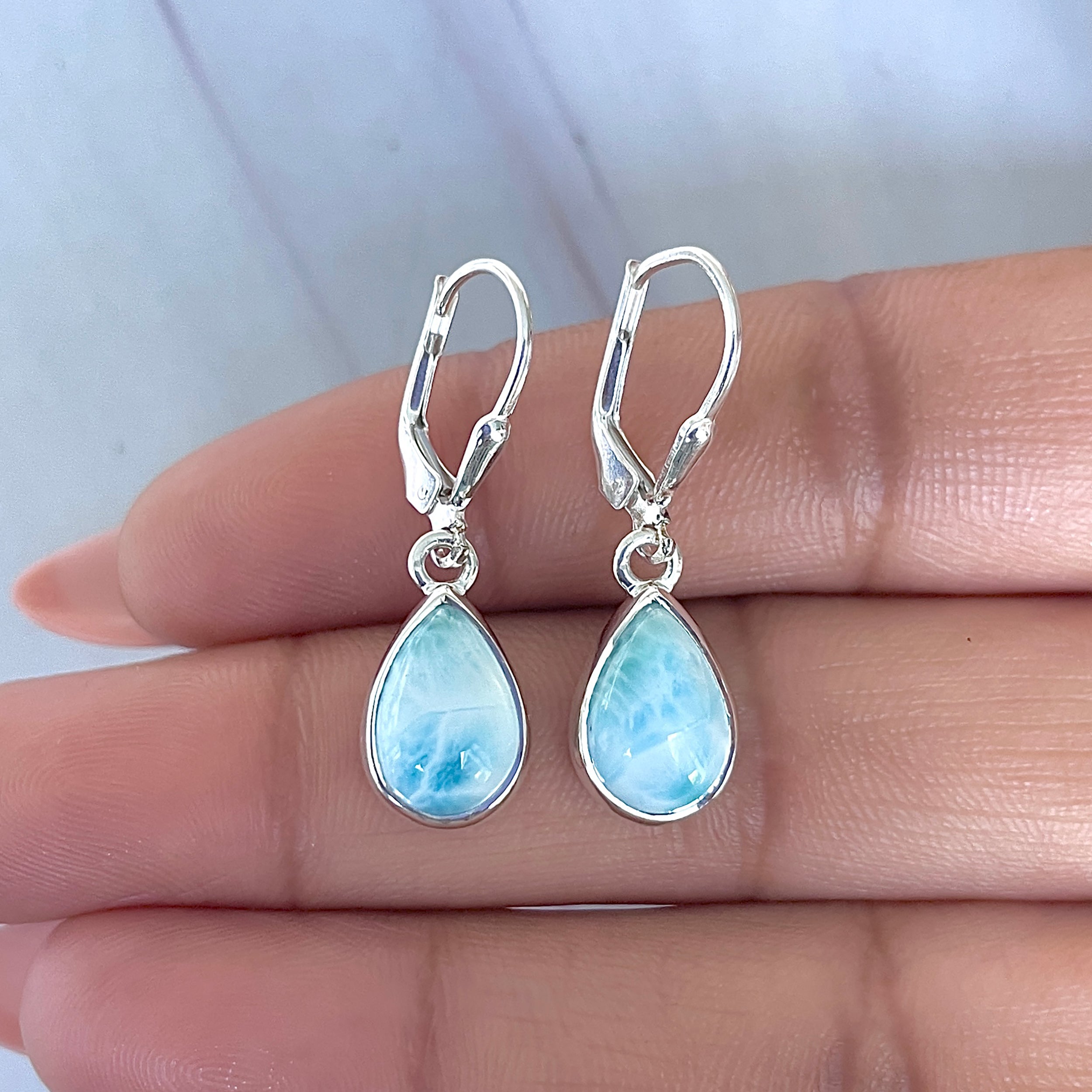 Larimar Earring-(LAR-E-3540.)