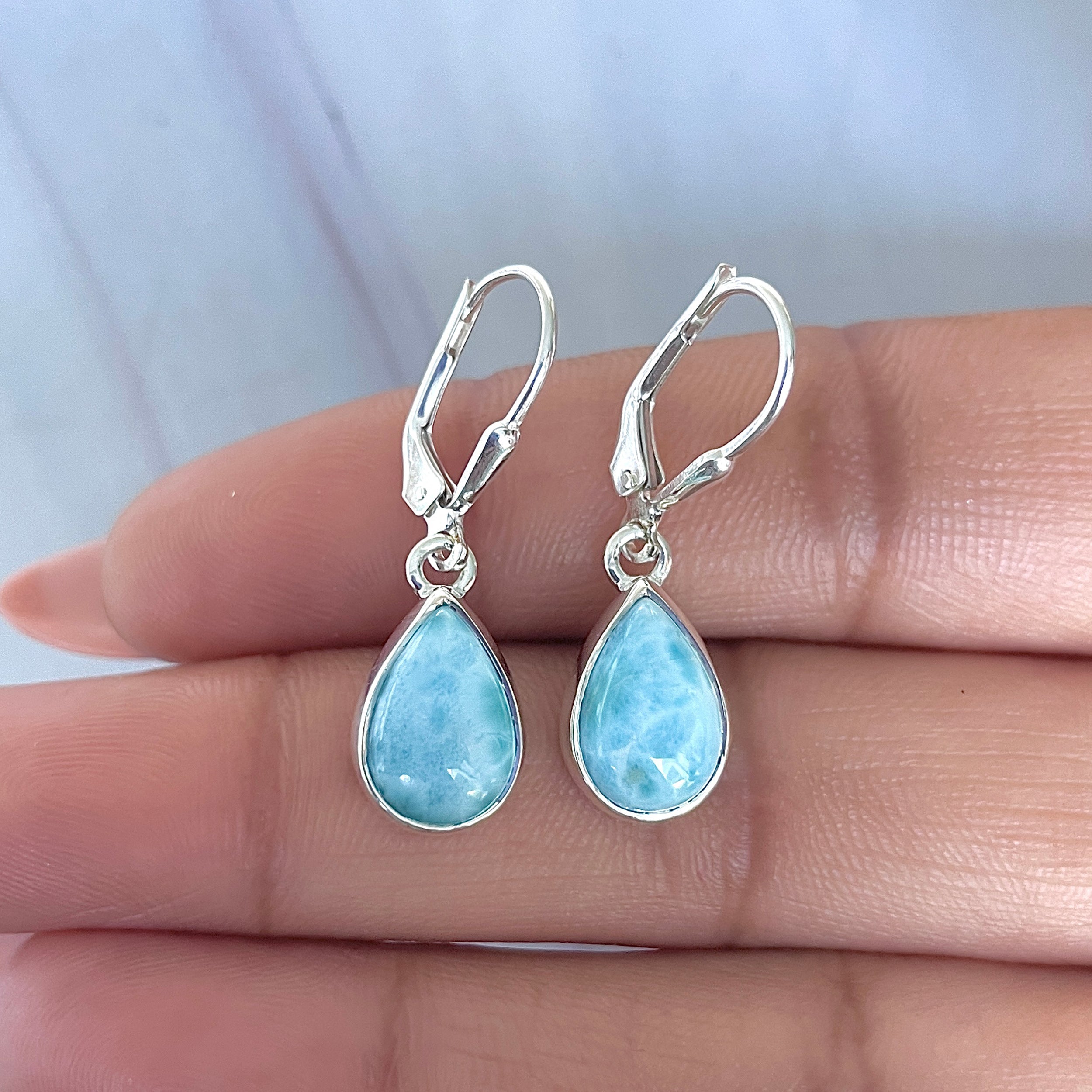 Larimar Earring-(LAR-E-3541.)