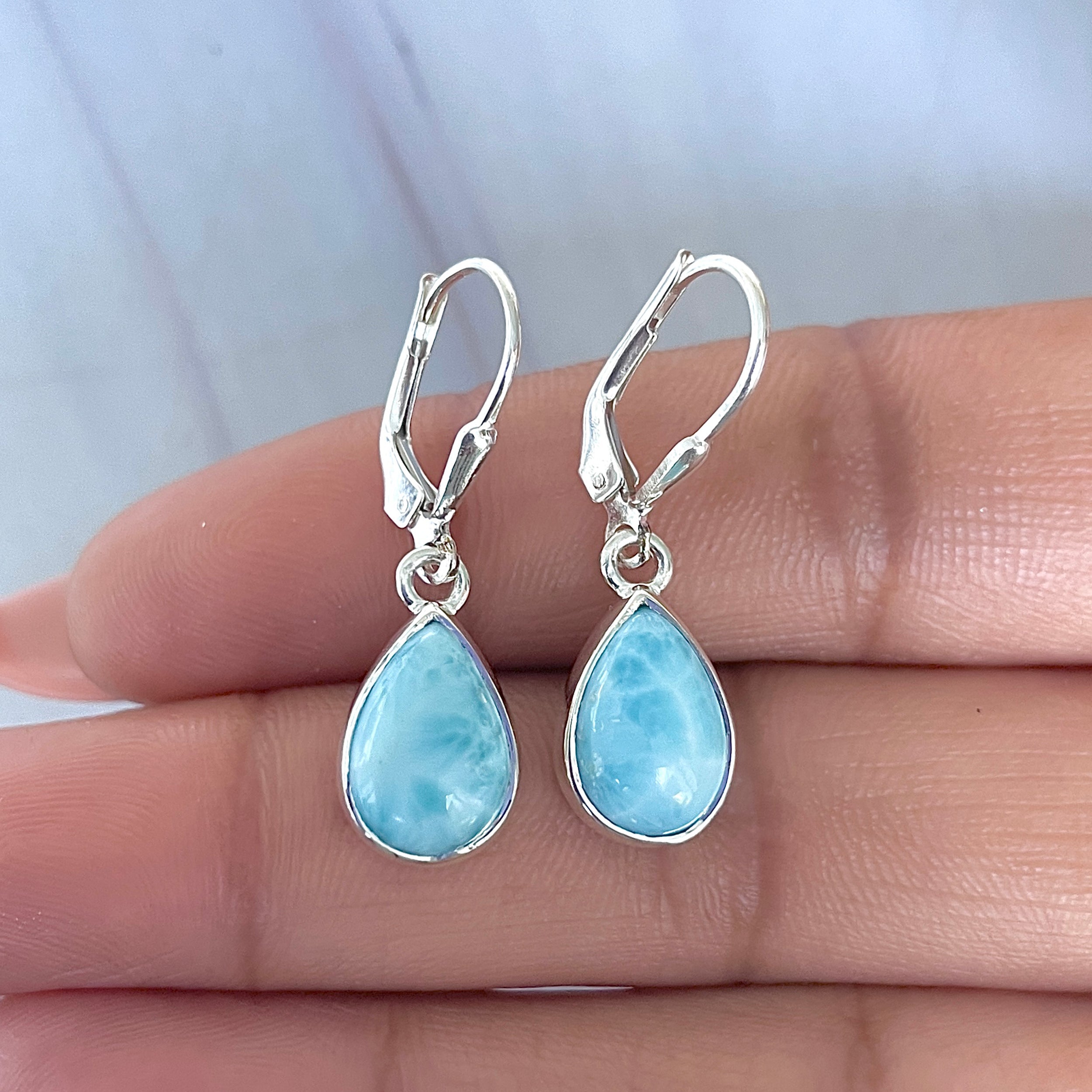 Larimar Earring-(LAR-E-3542.)