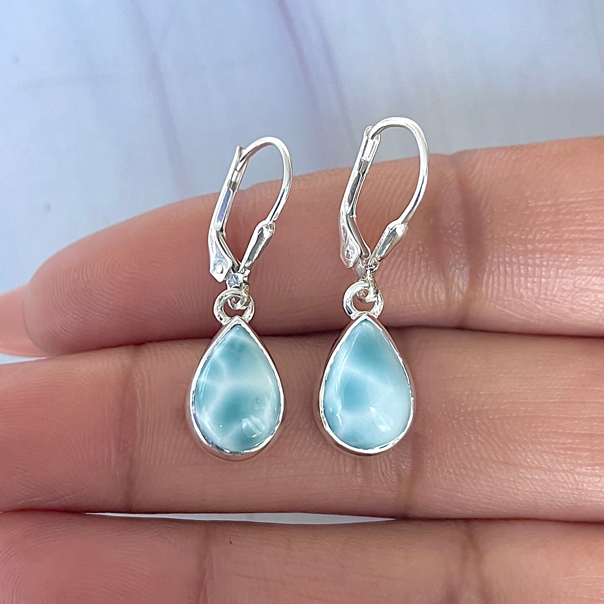 Larimar Earring-(LAR-E-3543.)