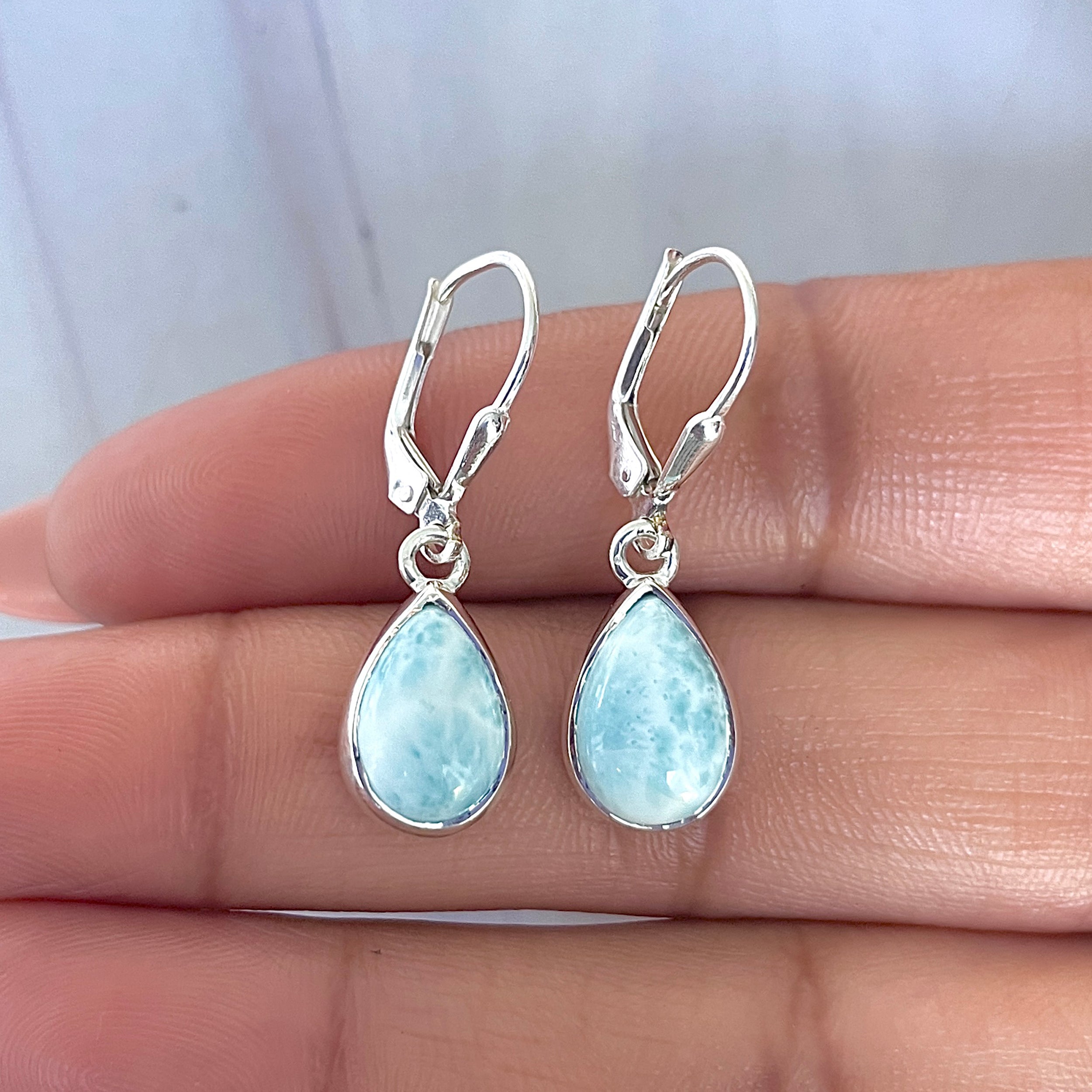 Larimar Earring-(LAR-E-3544.)