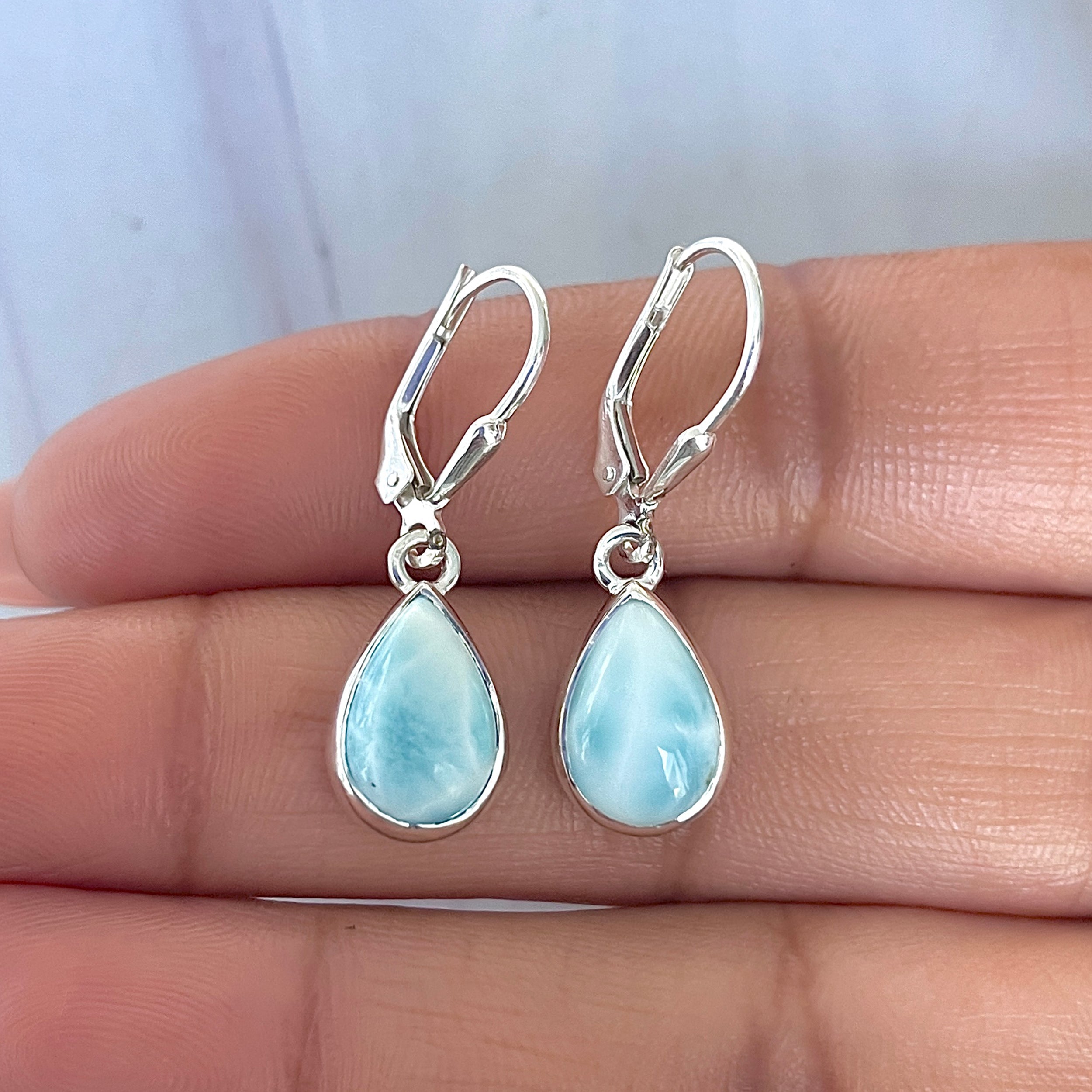 Larimar Earring-(LAR-E-3545.)