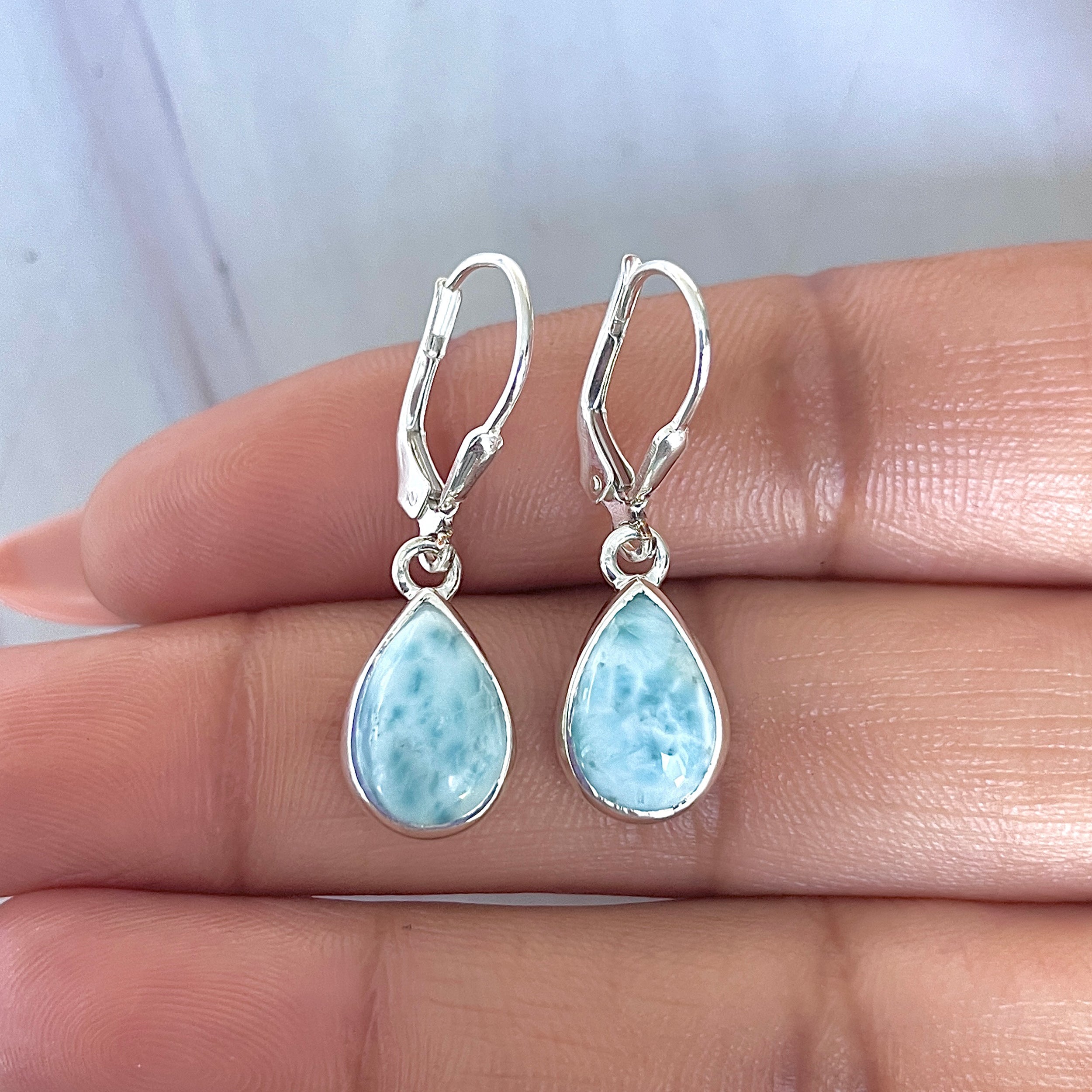 Larimar Earring-(LAR-E-3546.)