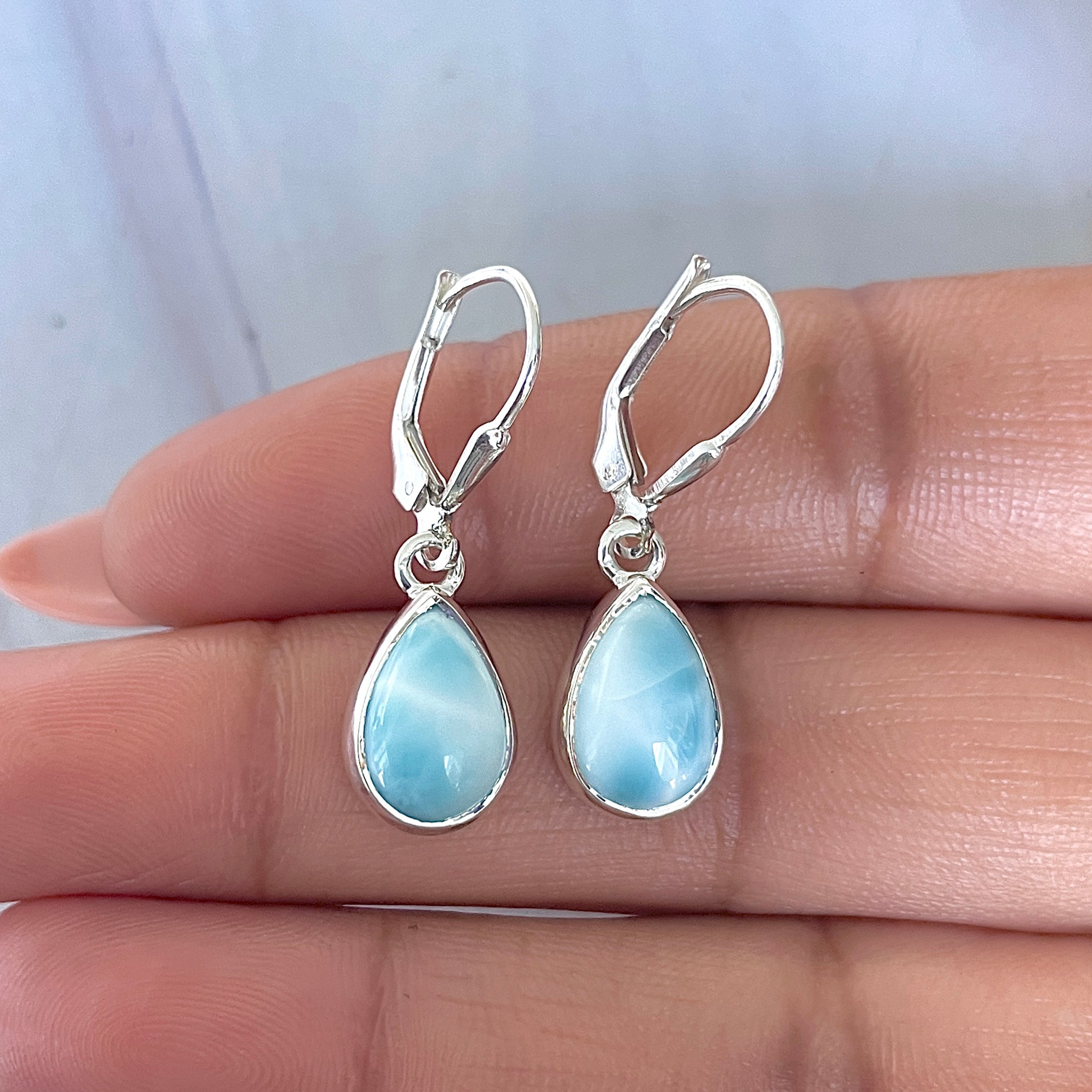 Larimar Earring-(LAR-E-3548.)