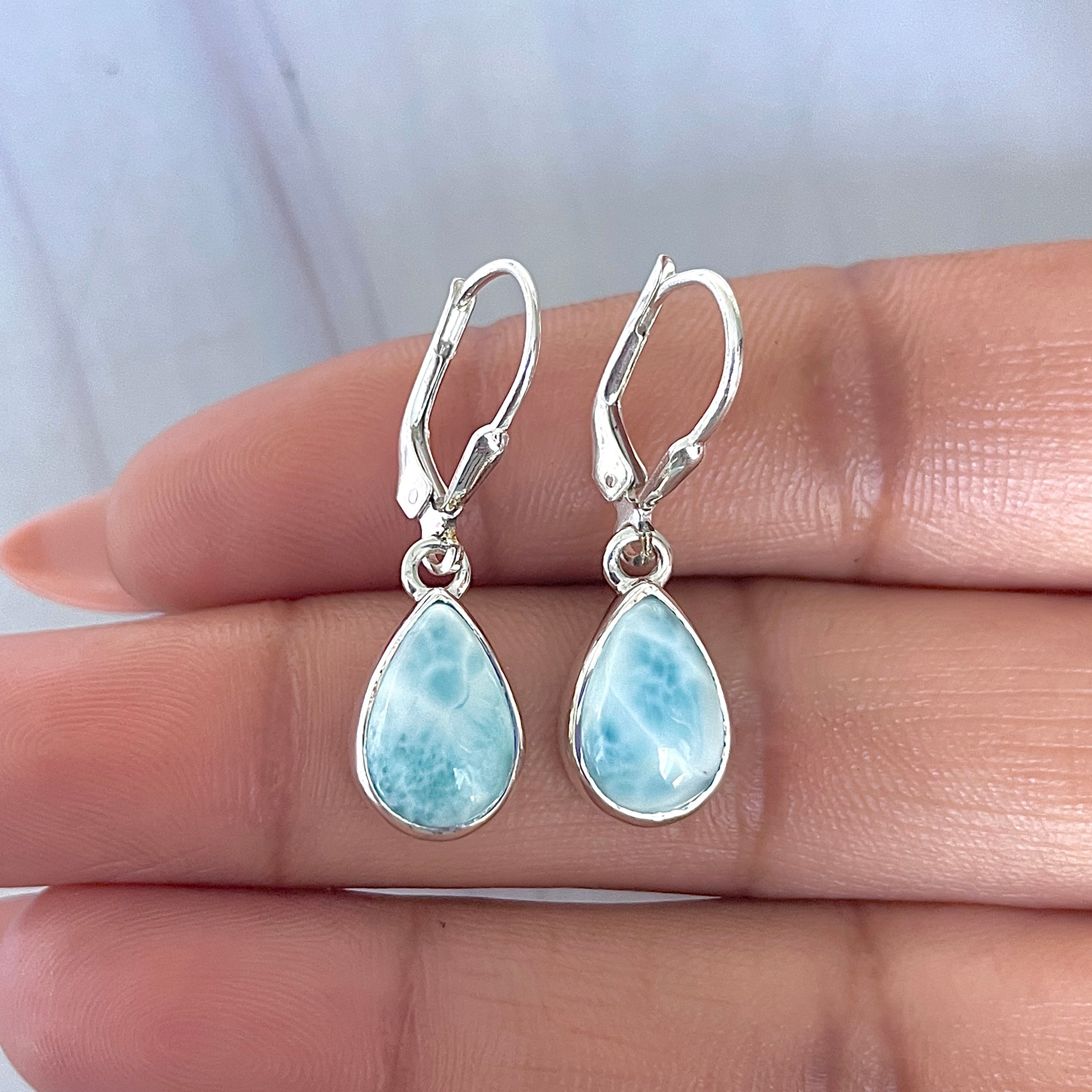 Larimar Earring-(LAR-E-3549.)