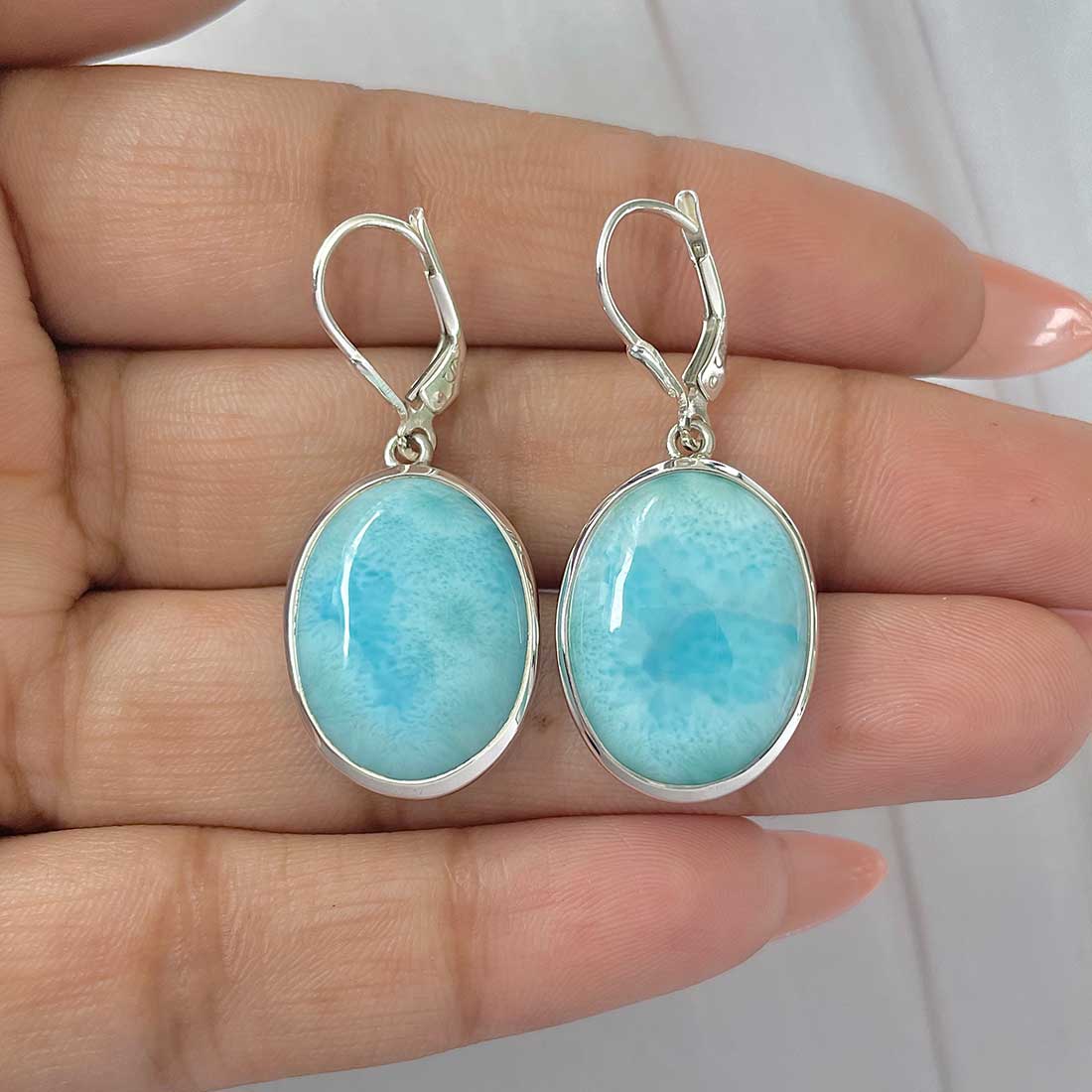 Larimar Earring-(LAR-E-355.)