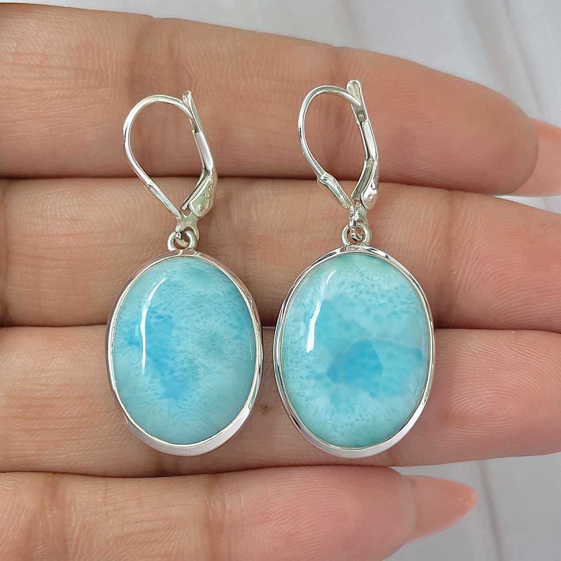 Larimar Earring-(LAR-E-355.)