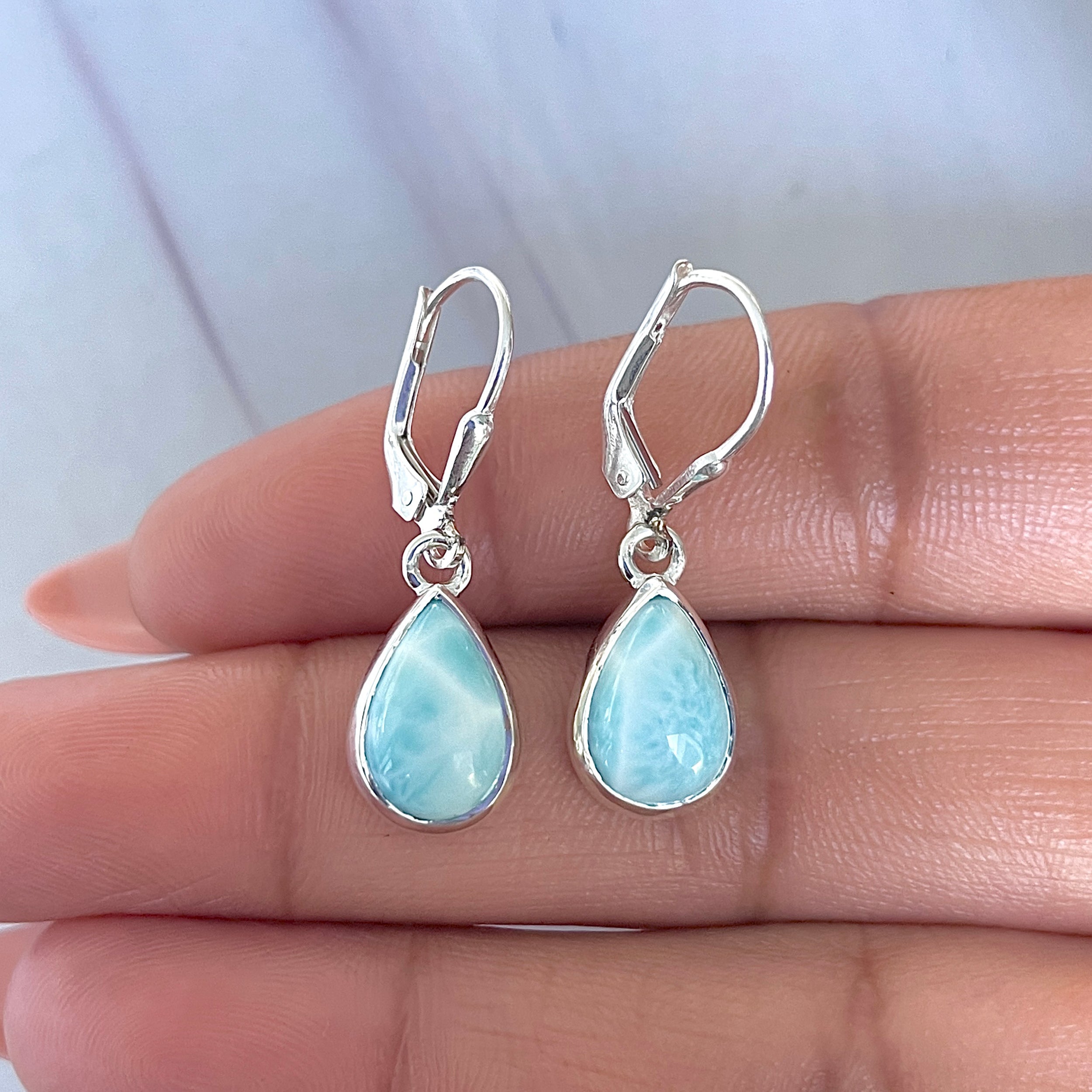 Larimar Earring-(LAR-E-3552.)