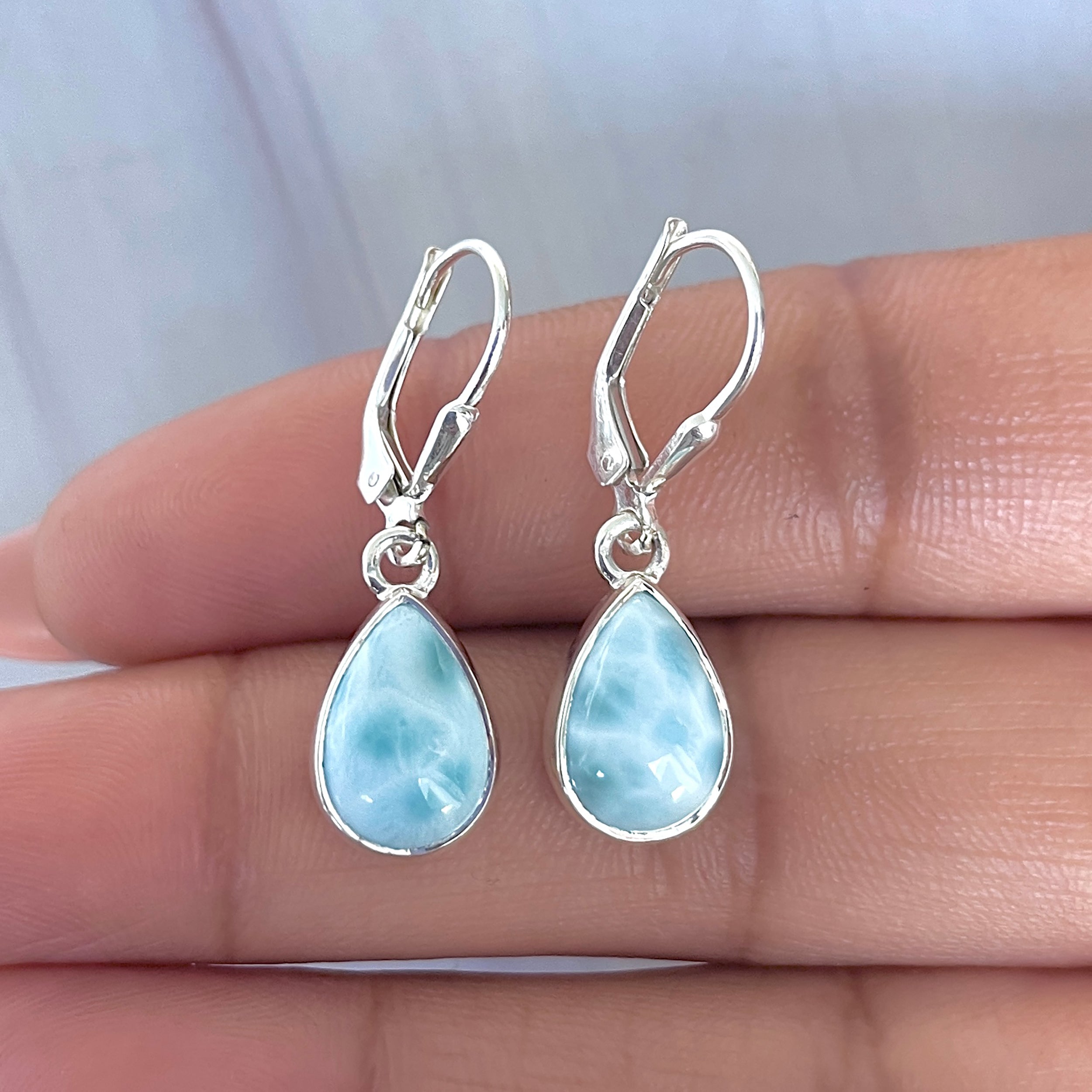 Larimar Earring-(LAR-E-3553.)